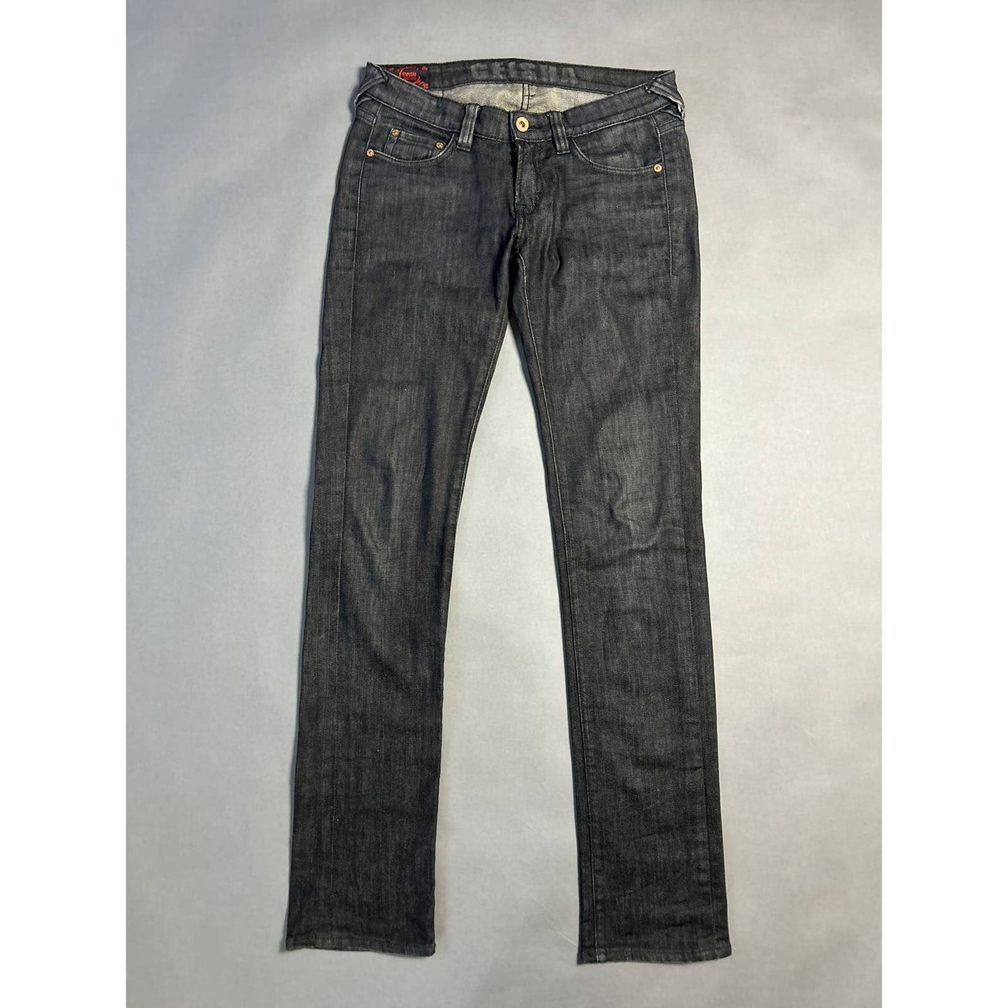 Evisu EU ED vintage black jeans raw denim jeans black seagulls