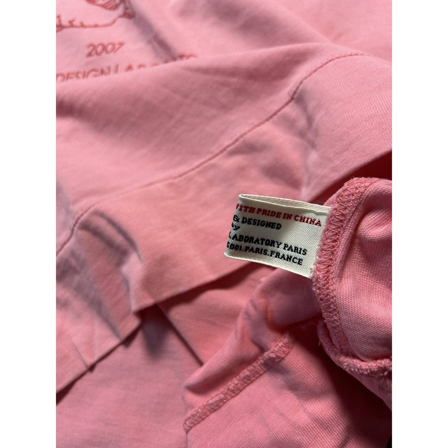 Evisu T-shirt pink big logo Try It Fish 2007 Yamane Paris