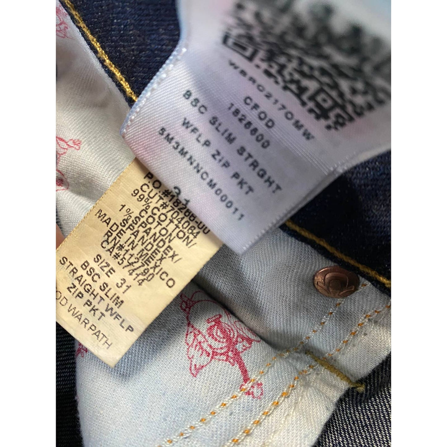 True Religion vintage navy jeans stitching Y2K distressed