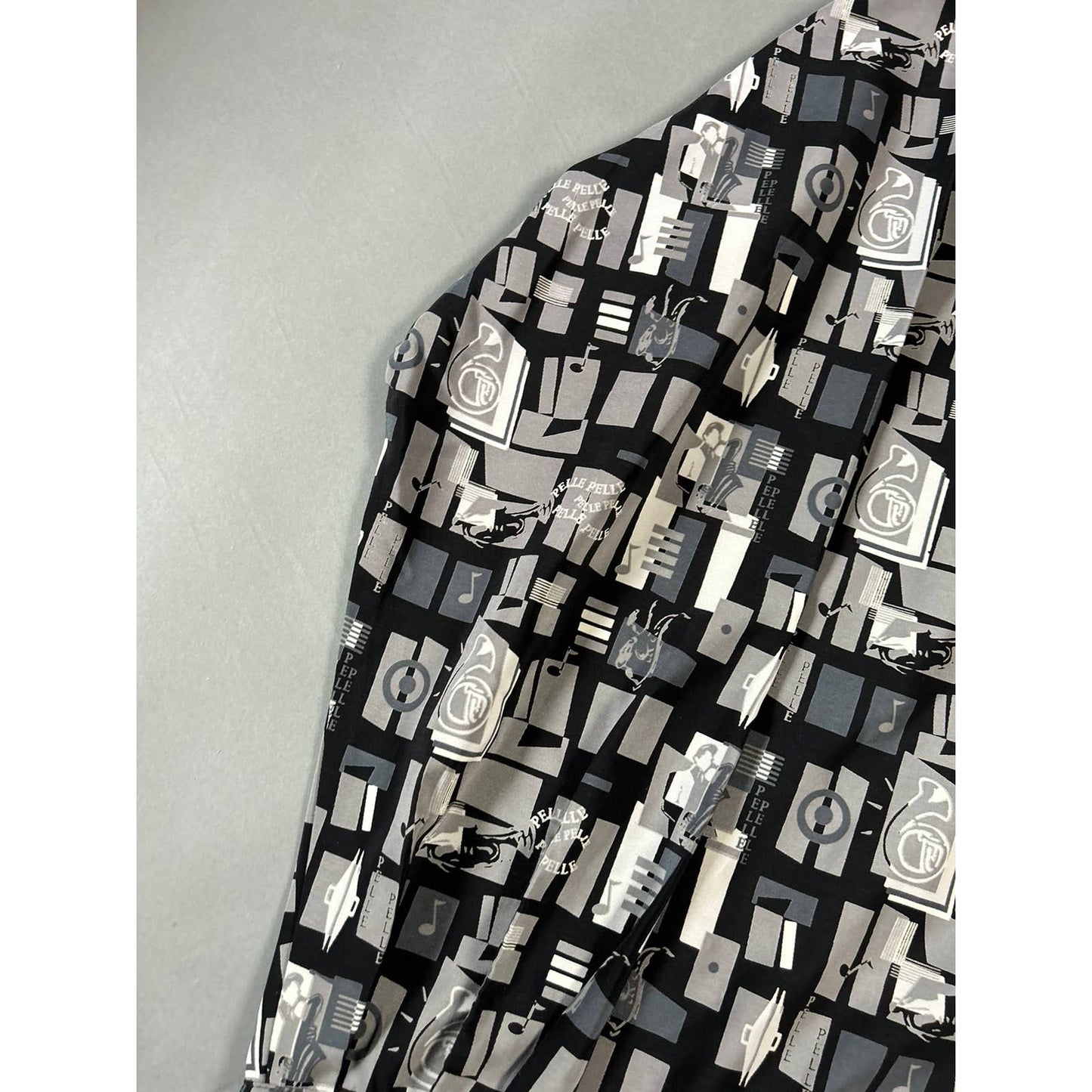 90s Pelle Pelle vintage full print Shirt button up music sax