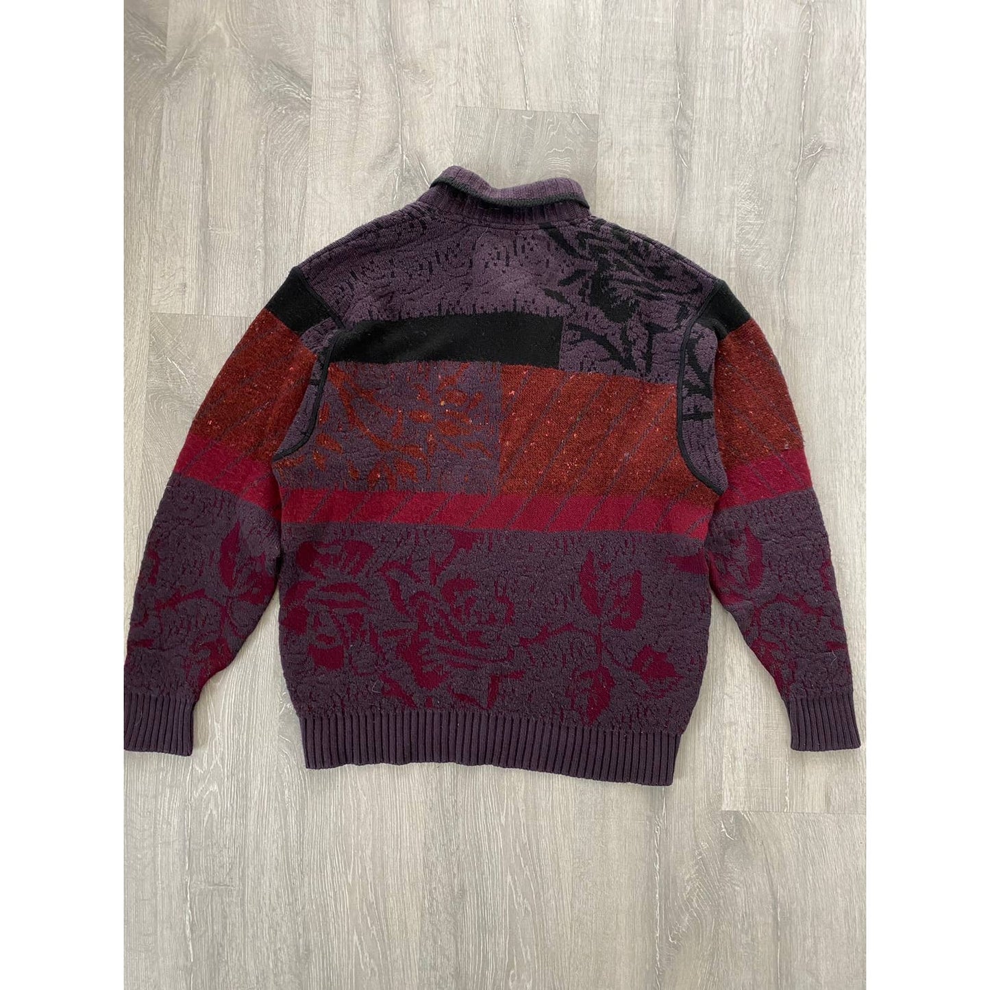 Carlo Colucci vintage sweater knitwear floral Purple red