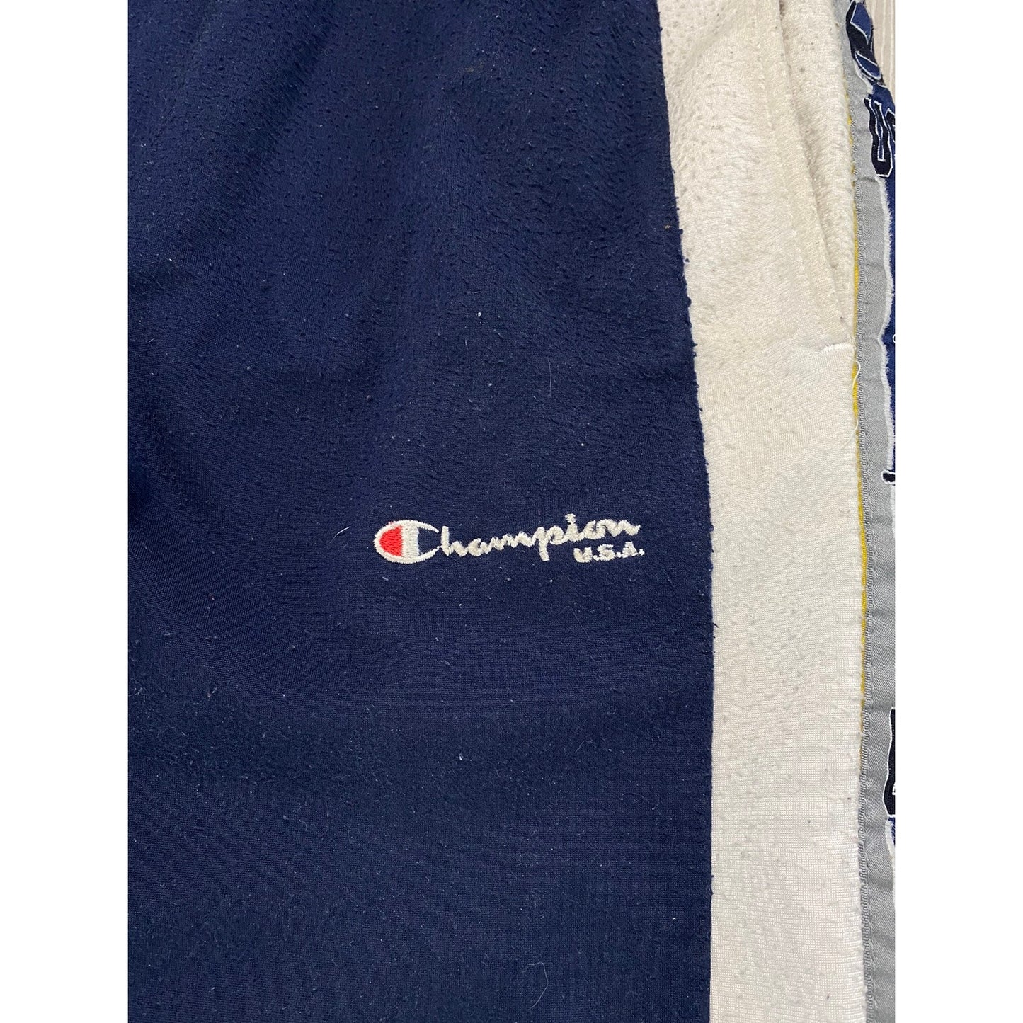 Champion USA sweat pants track side stripe vintage navy