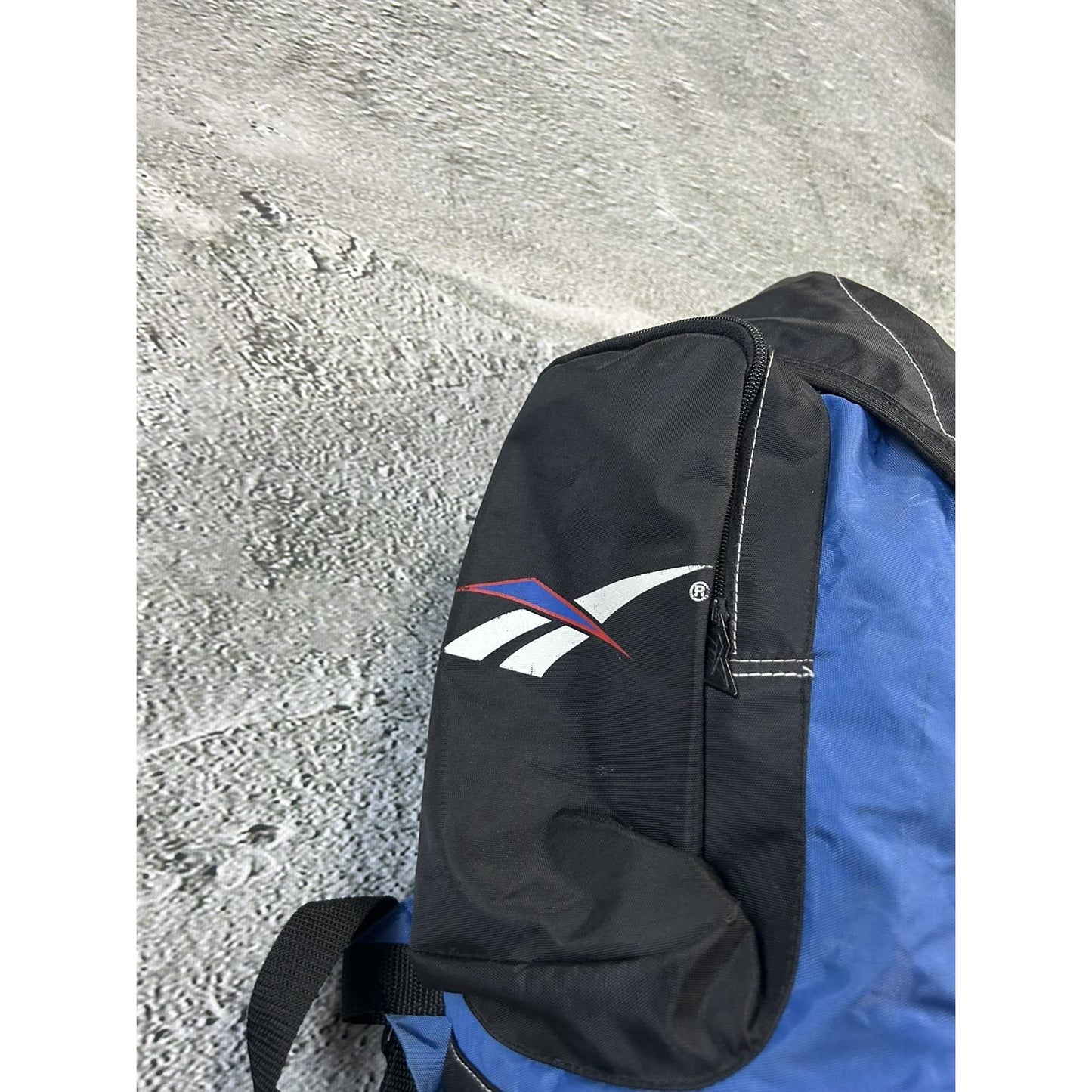 Reebok vintage backpack 90s bag black blue big logo
