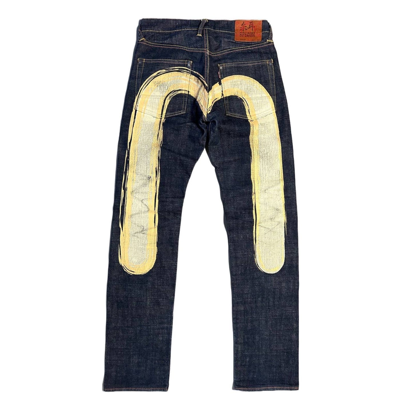 Evisu Japan vintage selvedge daicock jeans yellow big logo