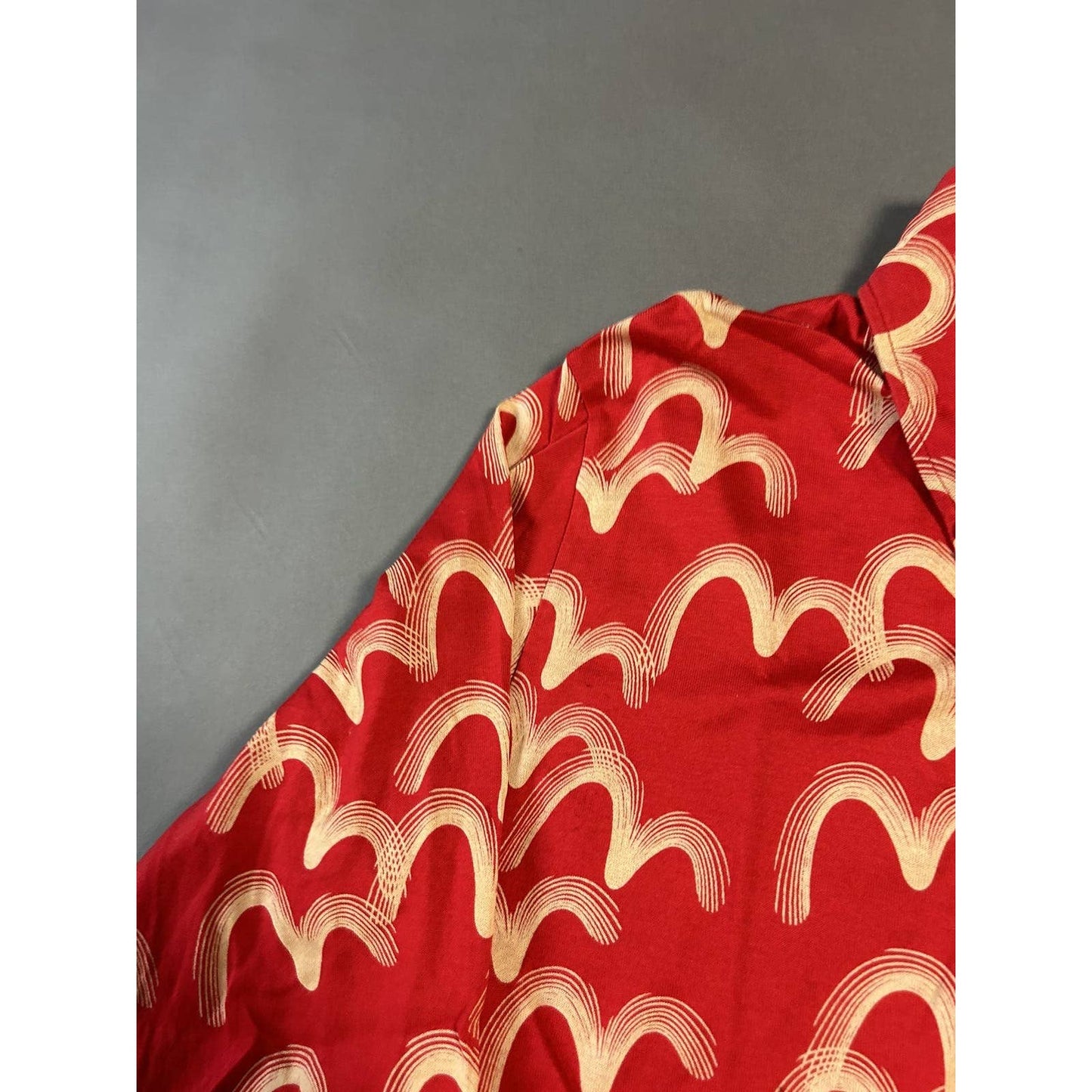 Evisu vintage multi logo long sleeve polo seagull red