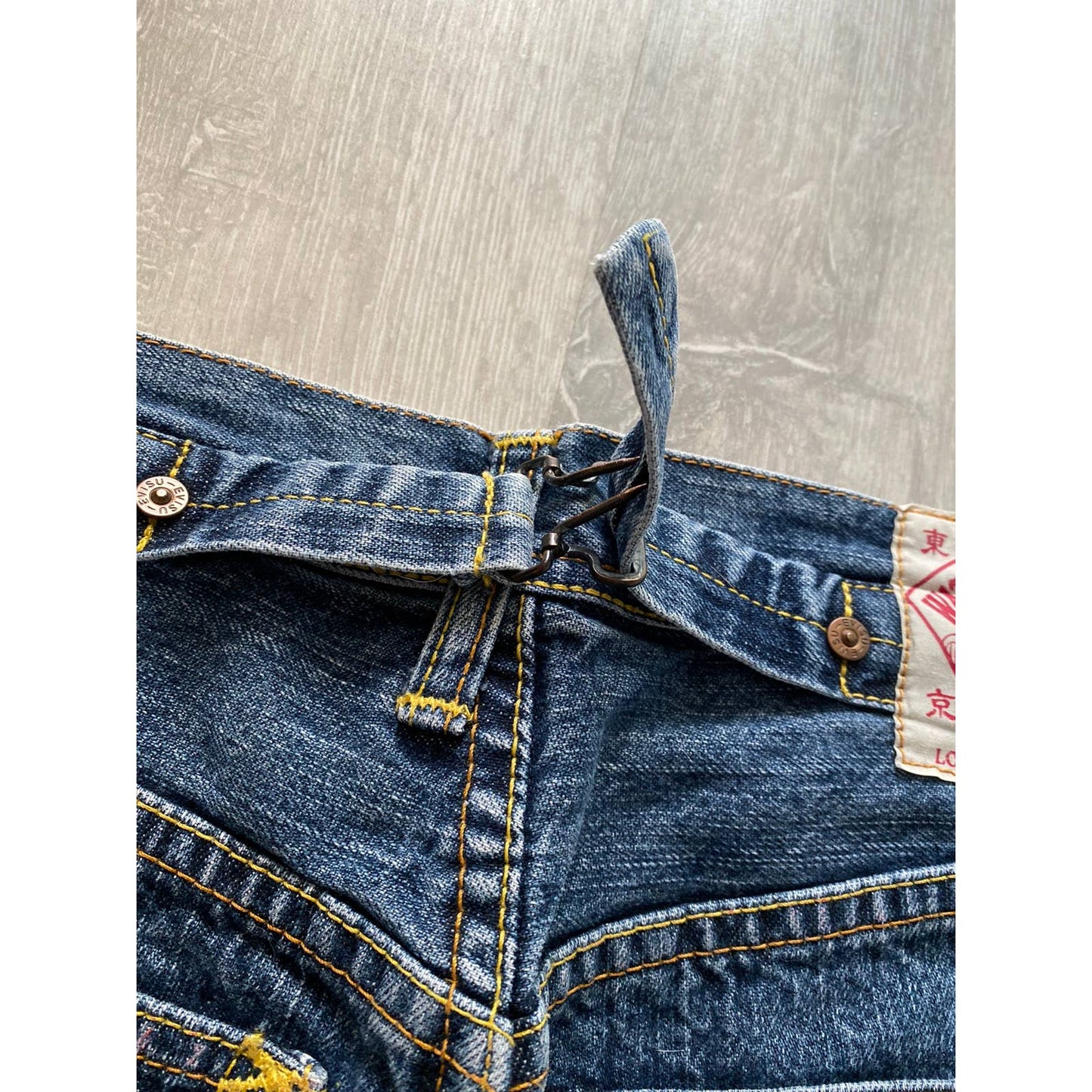 Evisu Water Margins vintage red daicock jeans big logo