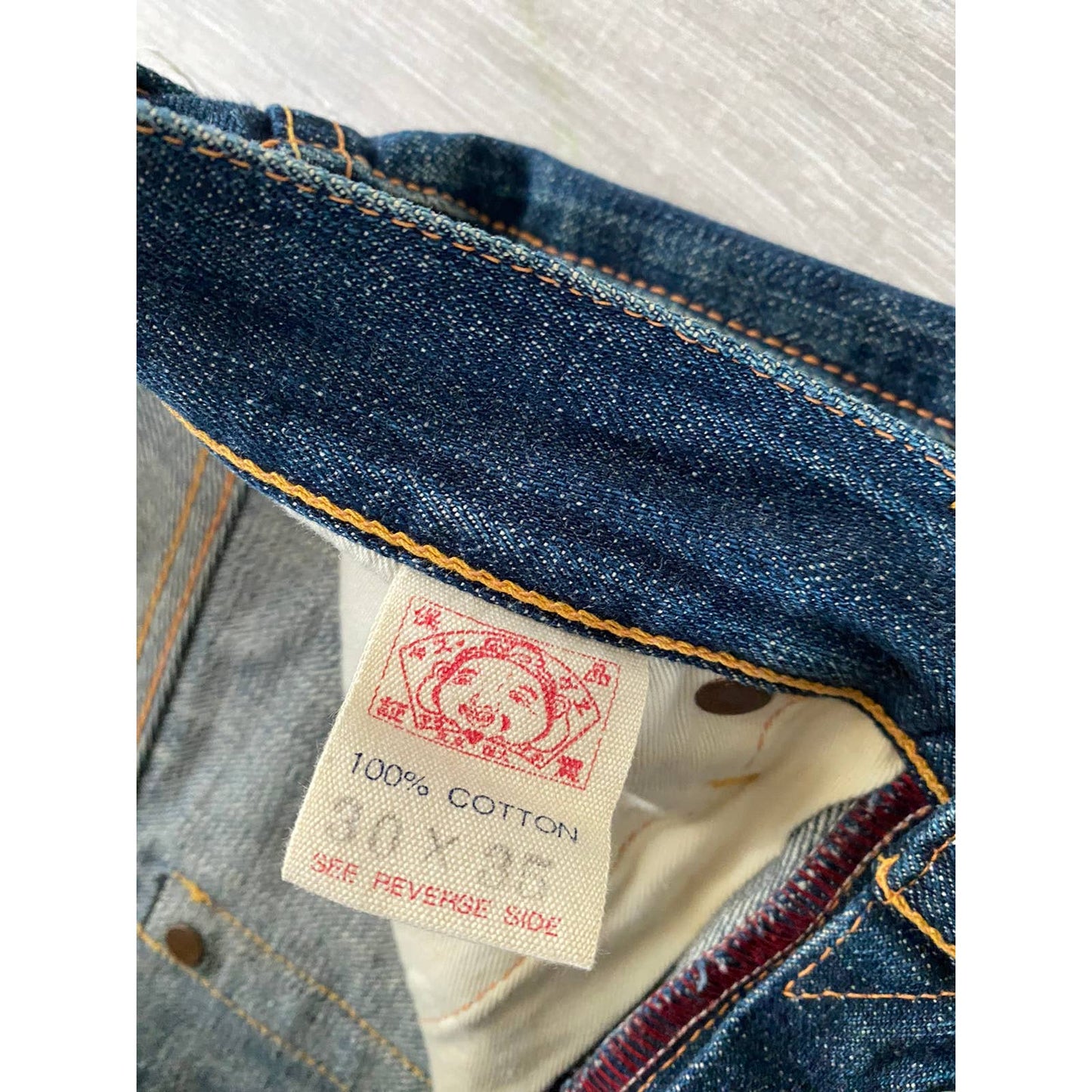 Evisu jeans vintage navy white seagulls Yamane Japan