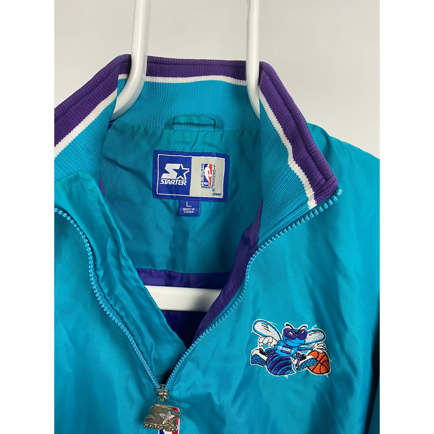 Charlotte Hornets Vintage big logo starter half zip jacket