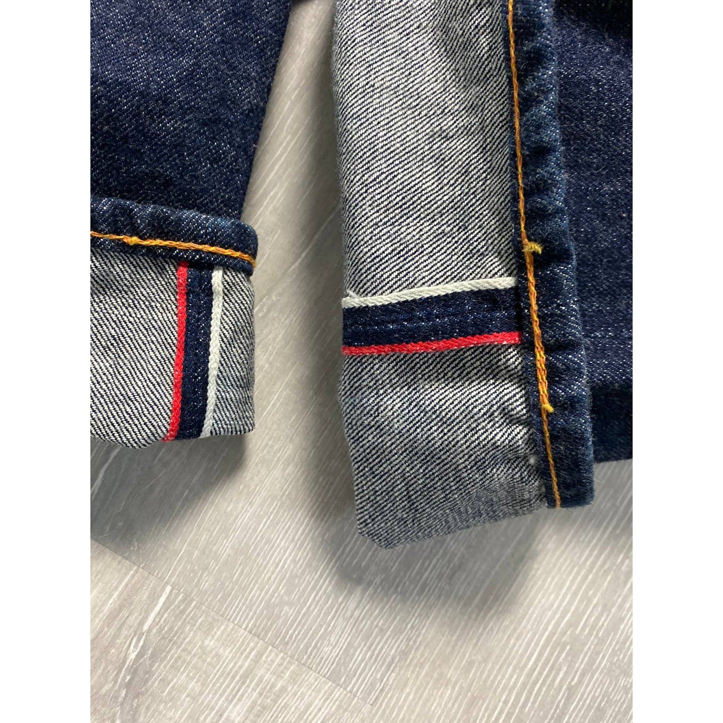 Evisu jeans vintage navy baby blue seagulls selvedge Japan