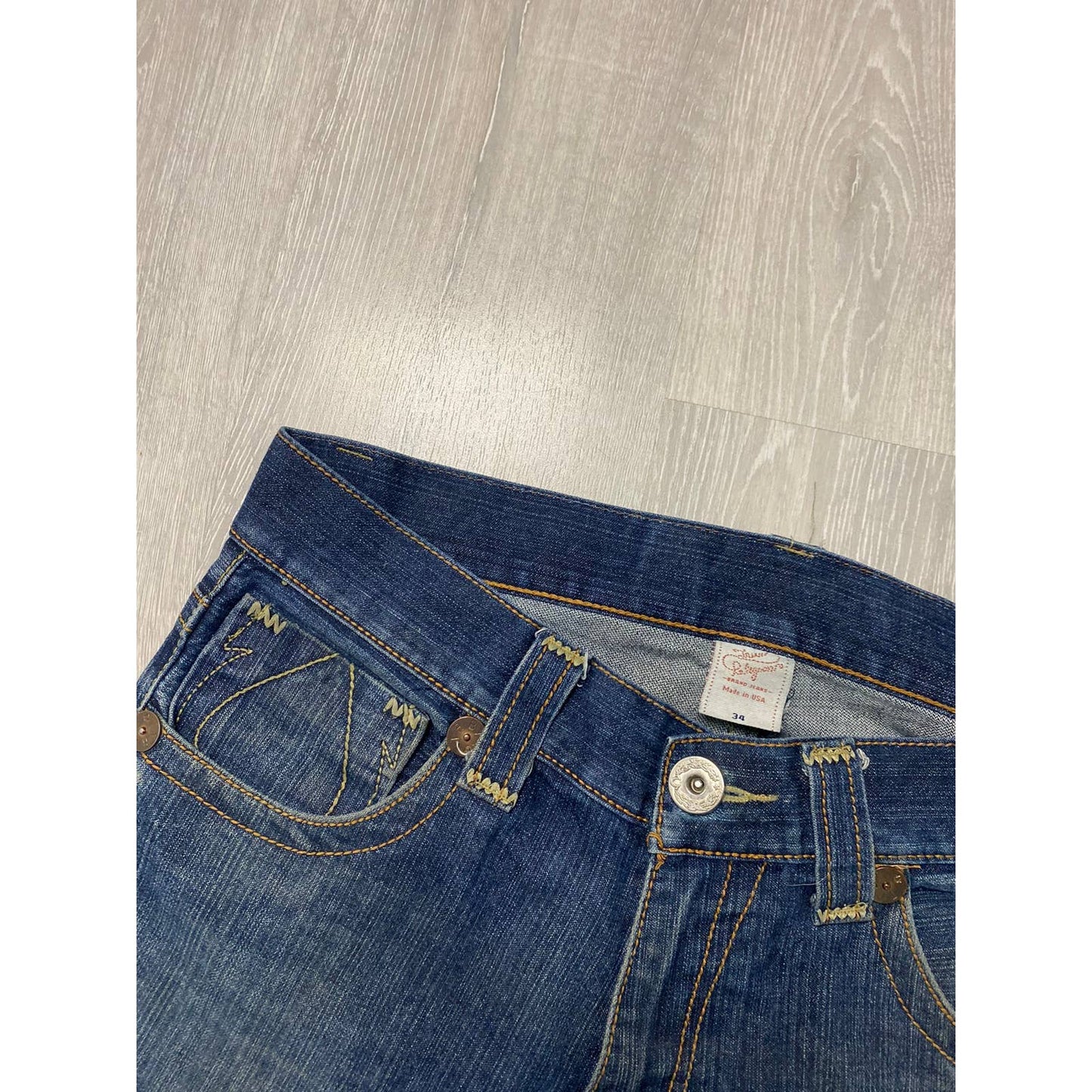 True Religion vintage navy jeans thick stitching big logo