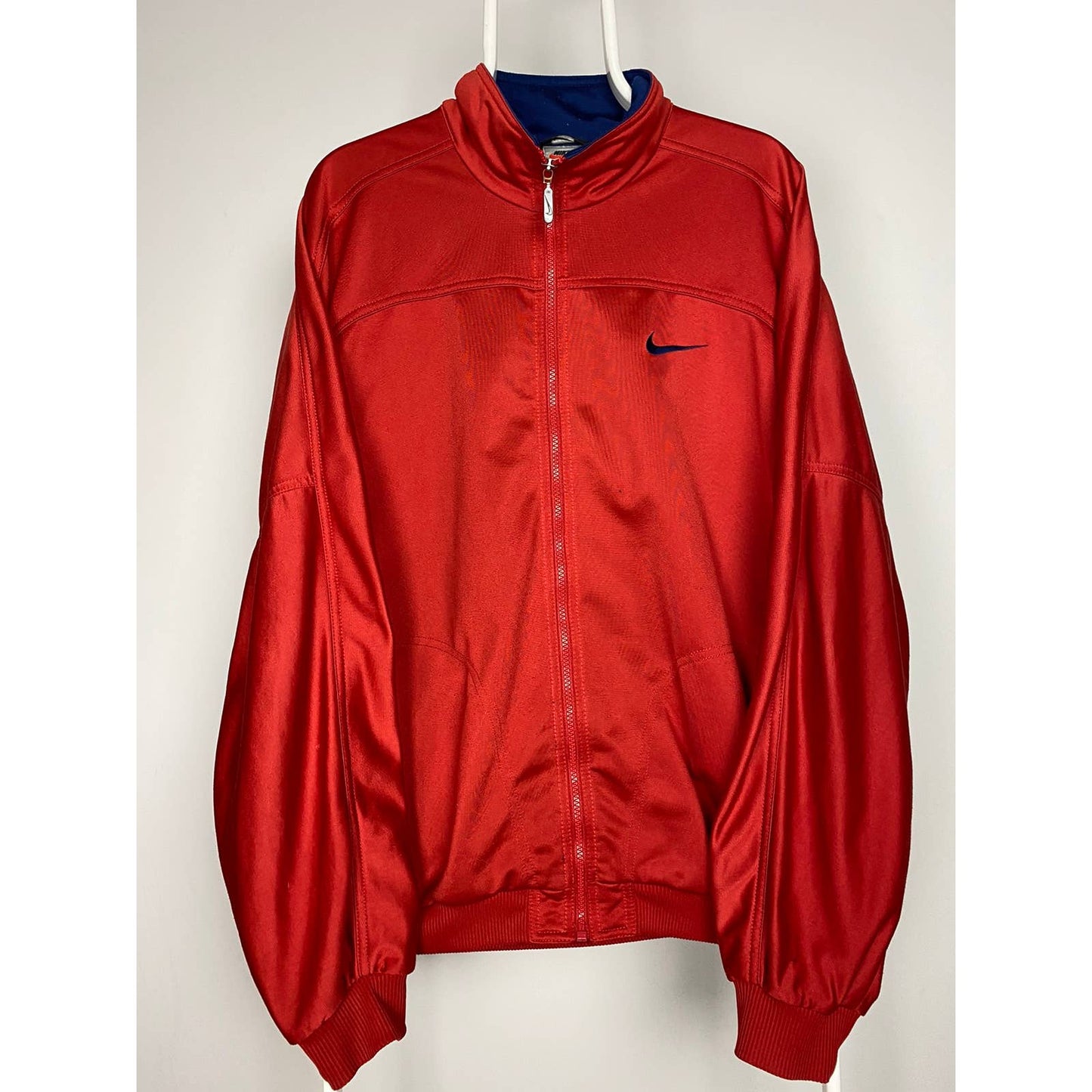 90s Nike vintage red track jacket zip sweatshirt big swoosh