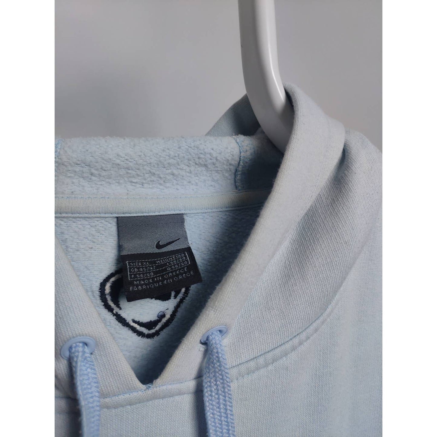 Nike vintage center swoosh hoodie sweatshirt baby blue 2000s