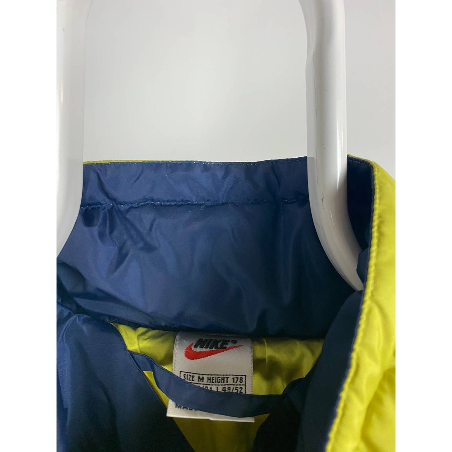 90s Nike vintage lime green puffer jacket big swoosh