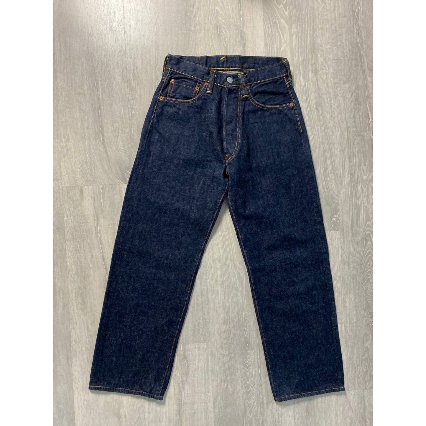 Evisu jeans vintage navy baby blue seagulls selvedge Japan