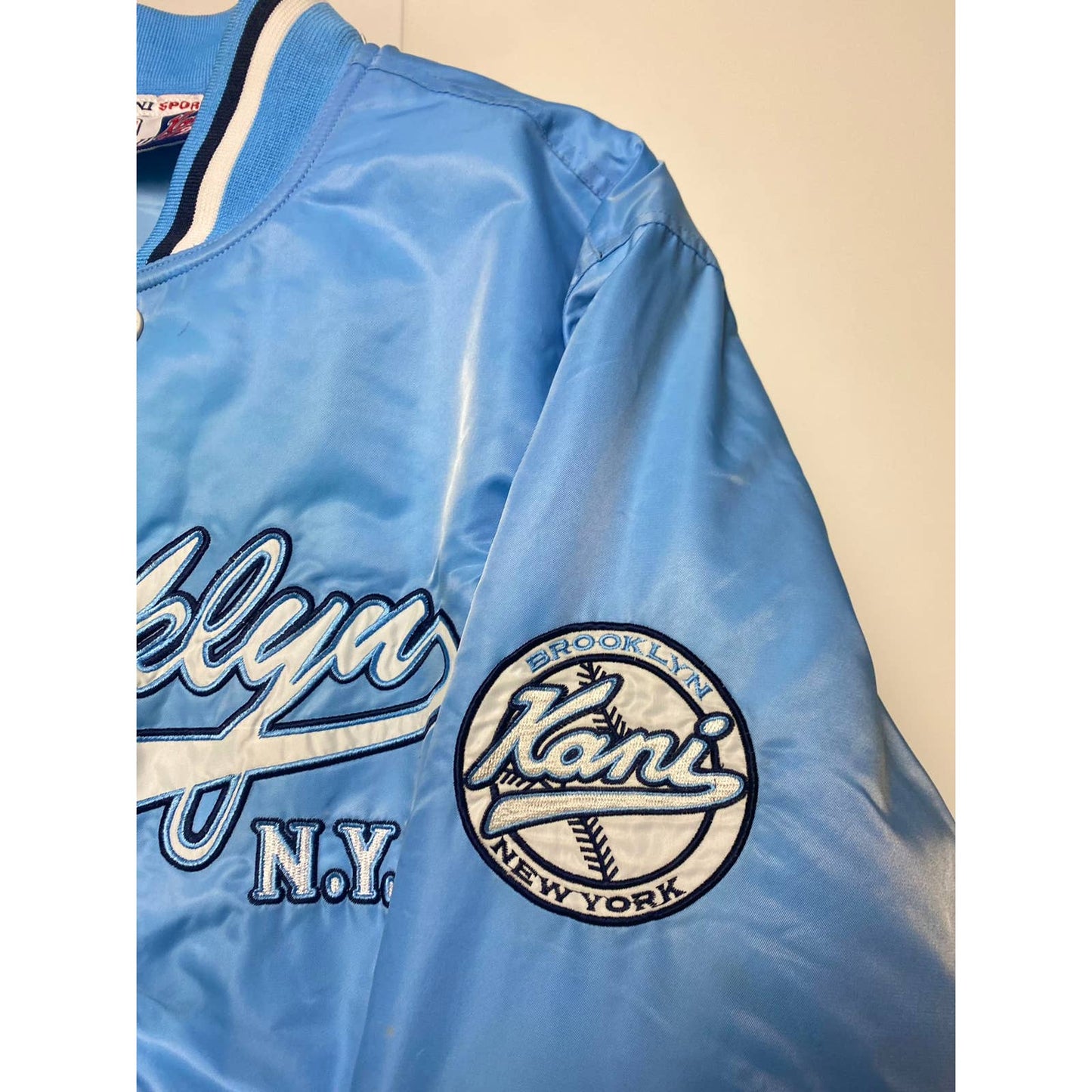 Karl Kani 23 Brooklyn vintage navy baby blue jacket big logo