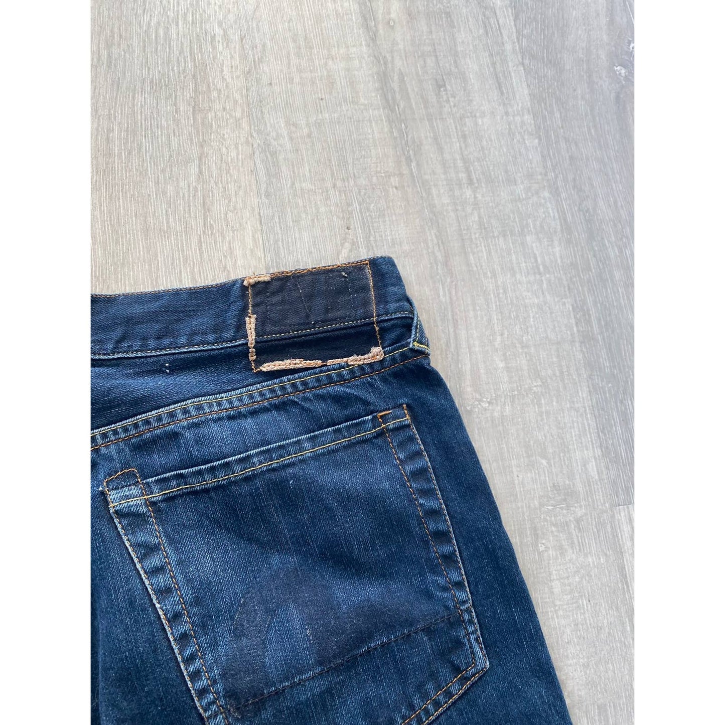 Evisu EU ED vintage navy jeans silver reflective jeans seagull