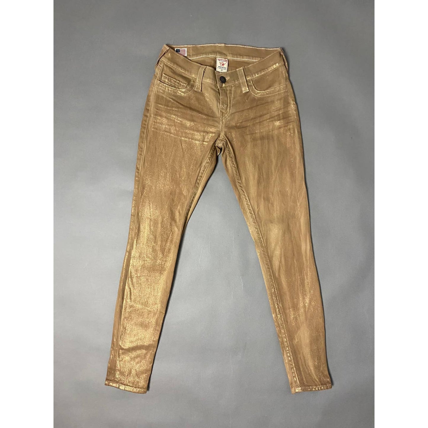 True Religion vintage gold jeans Y2K denim pants