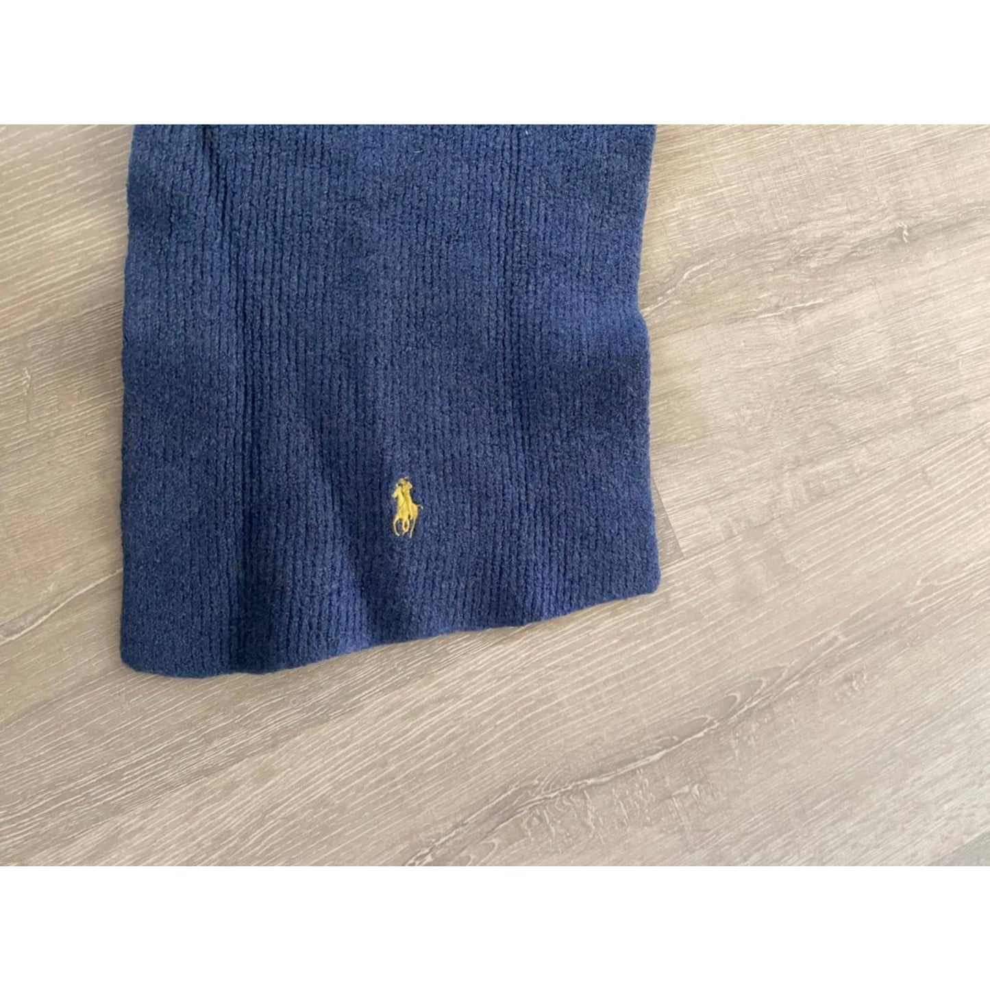 Polo Ralph Lauren vintage blue scarf merino wool small pony