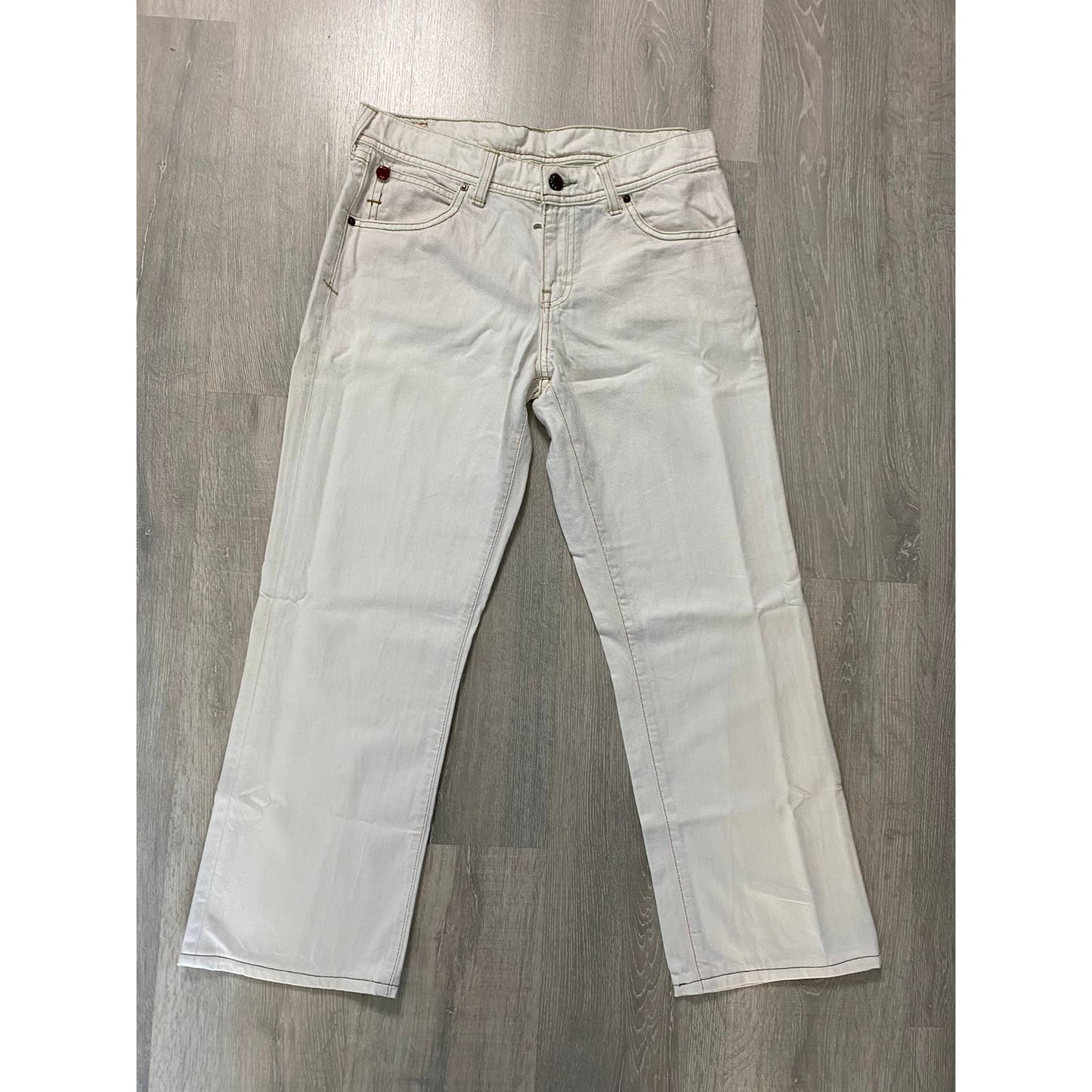 Evisu x Puma vintage white jeans blue seagulls Japan