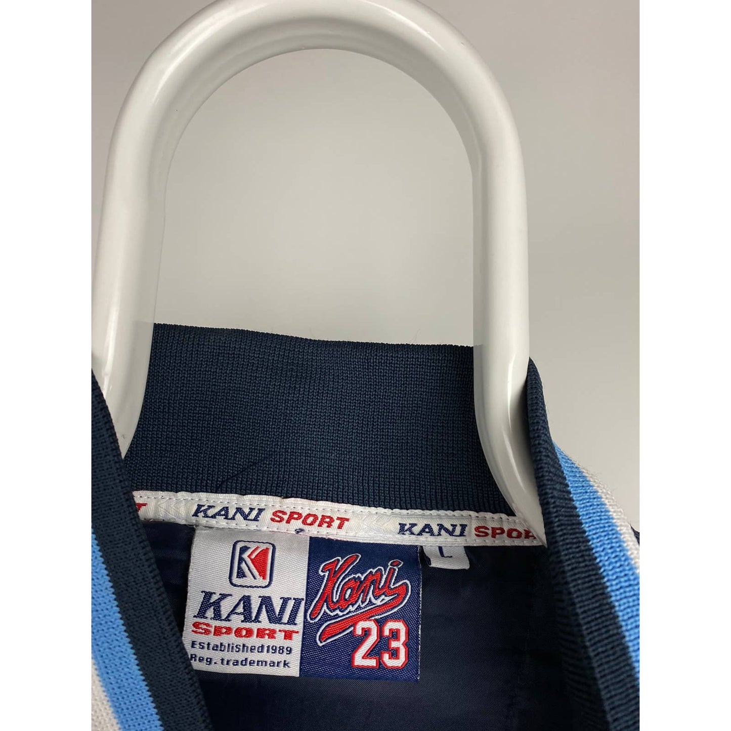 Karl Kani 23 Brooklyn vintage navy bomber jacket big logo
