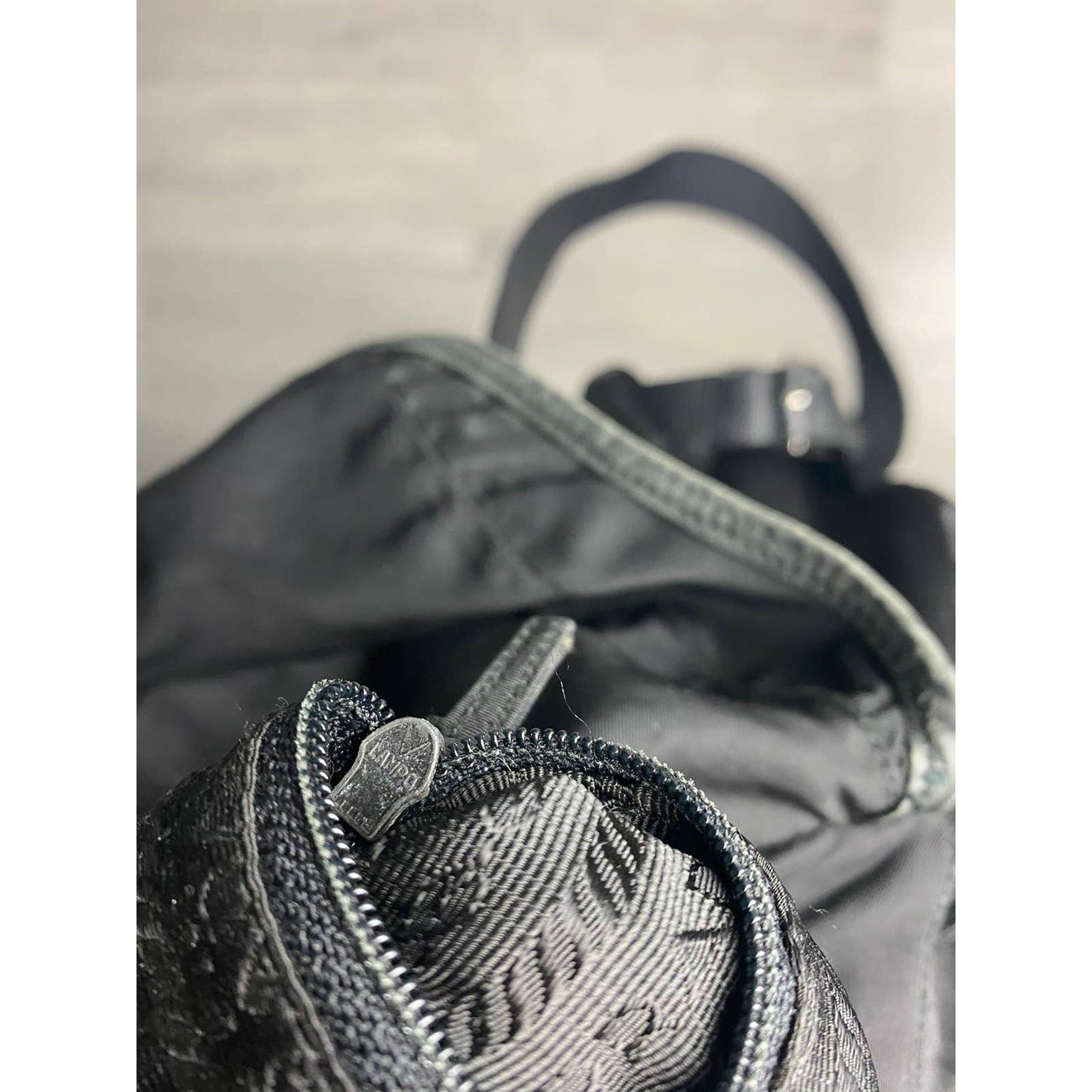 Vintage Prada Black Nylon Vela Backpack