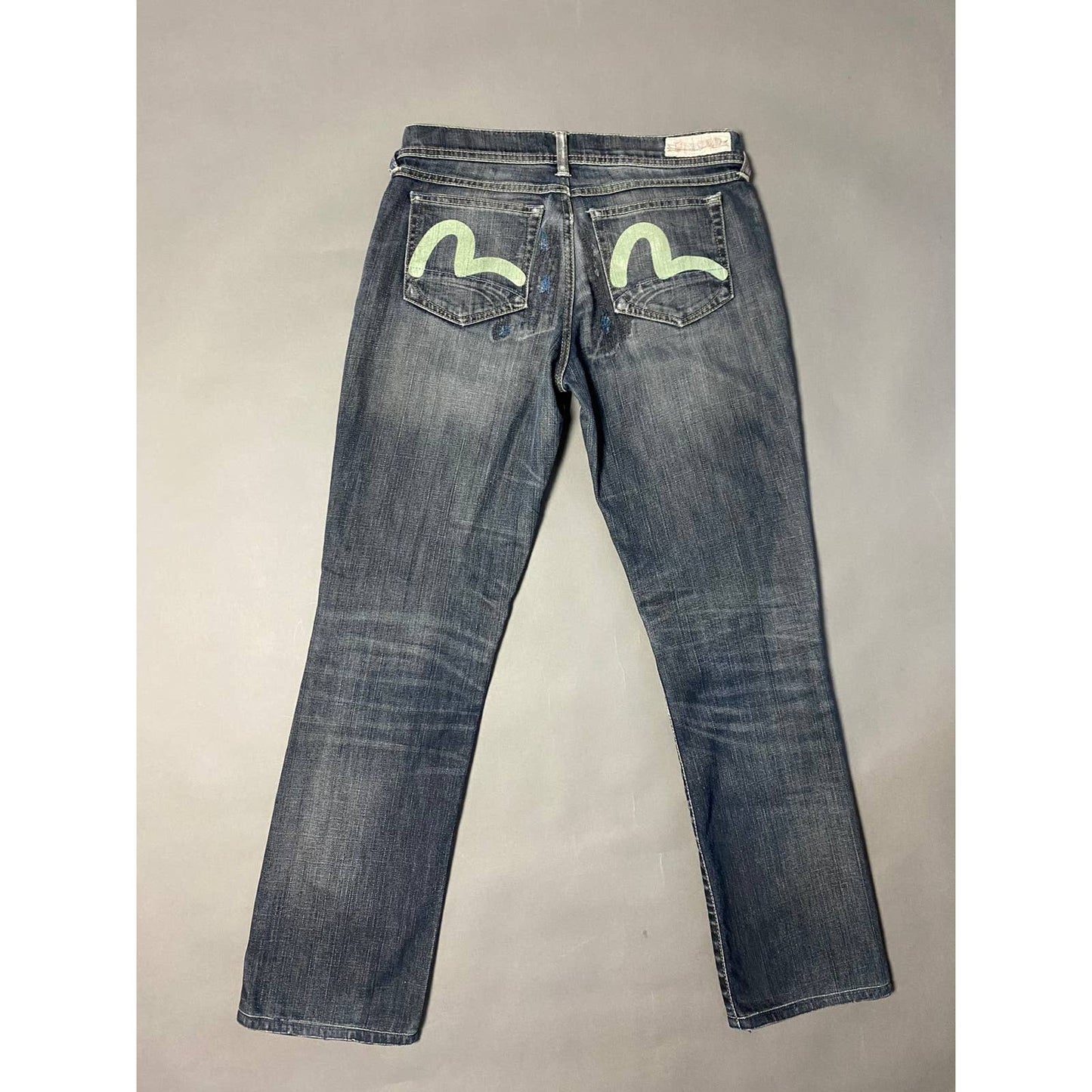 Evisu x Puma vintage grey jeans raw denim mint seagulls