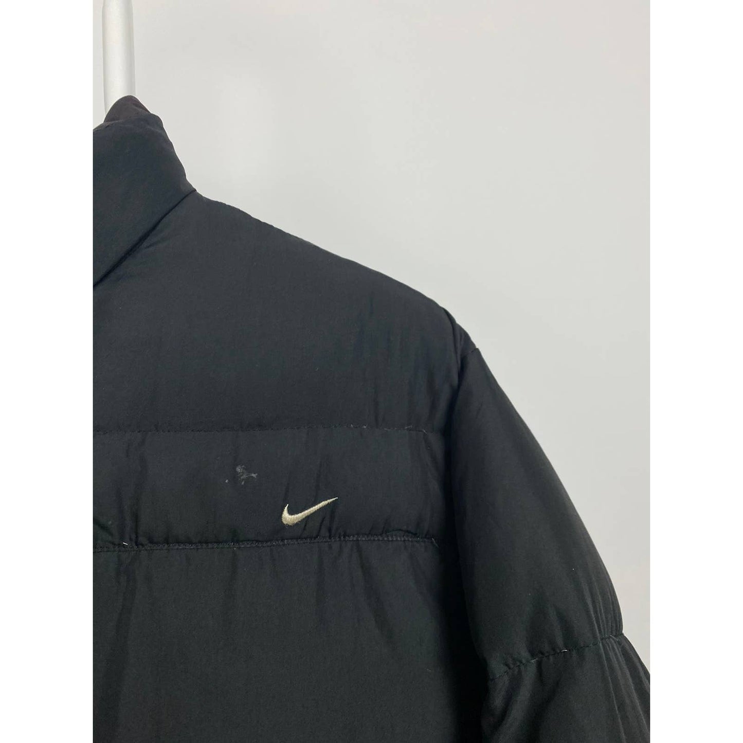 Nike vintage black cargo puffer jacket small swoosh 2000s