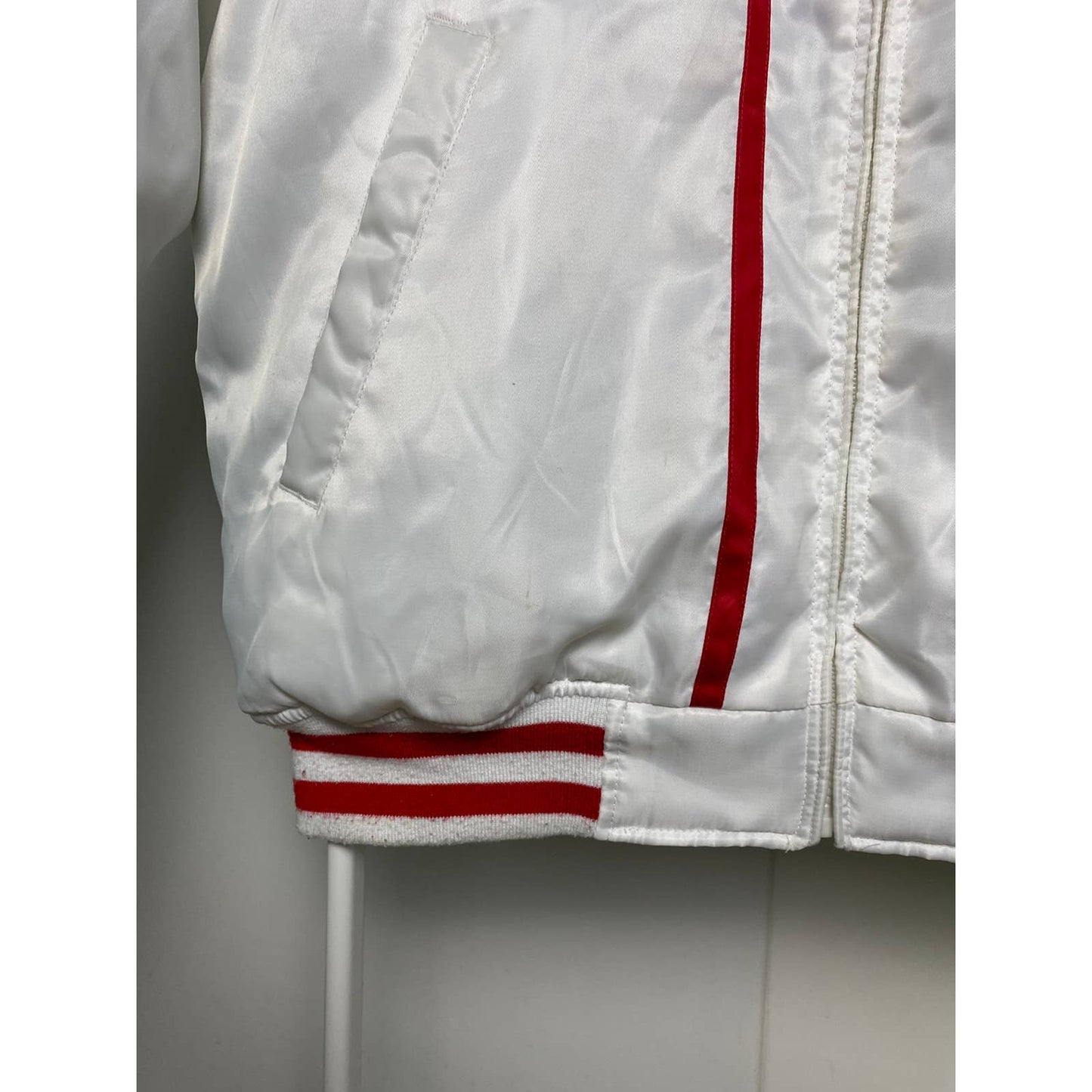 Raw Blue vintage white bomber jacket basket 1on1 half court