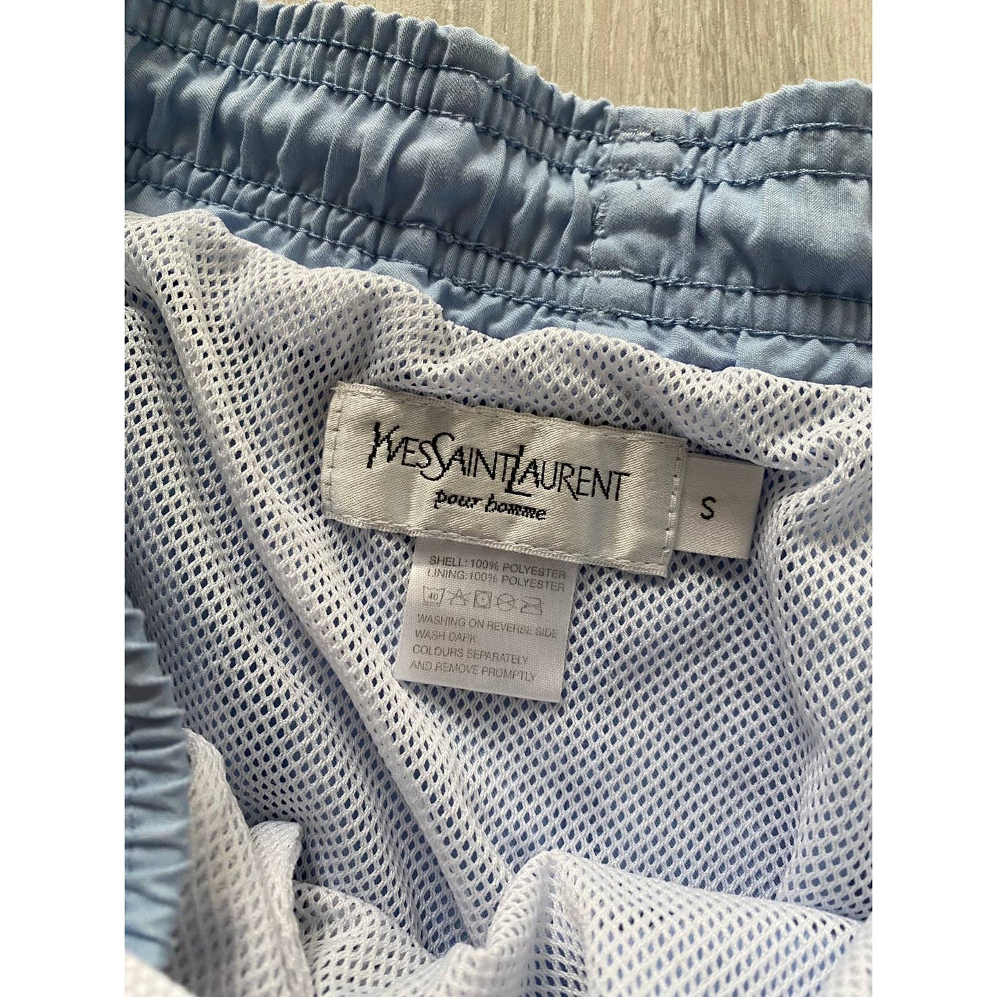 90s Yves Saint Laurent vintage baby blue shorts YSL