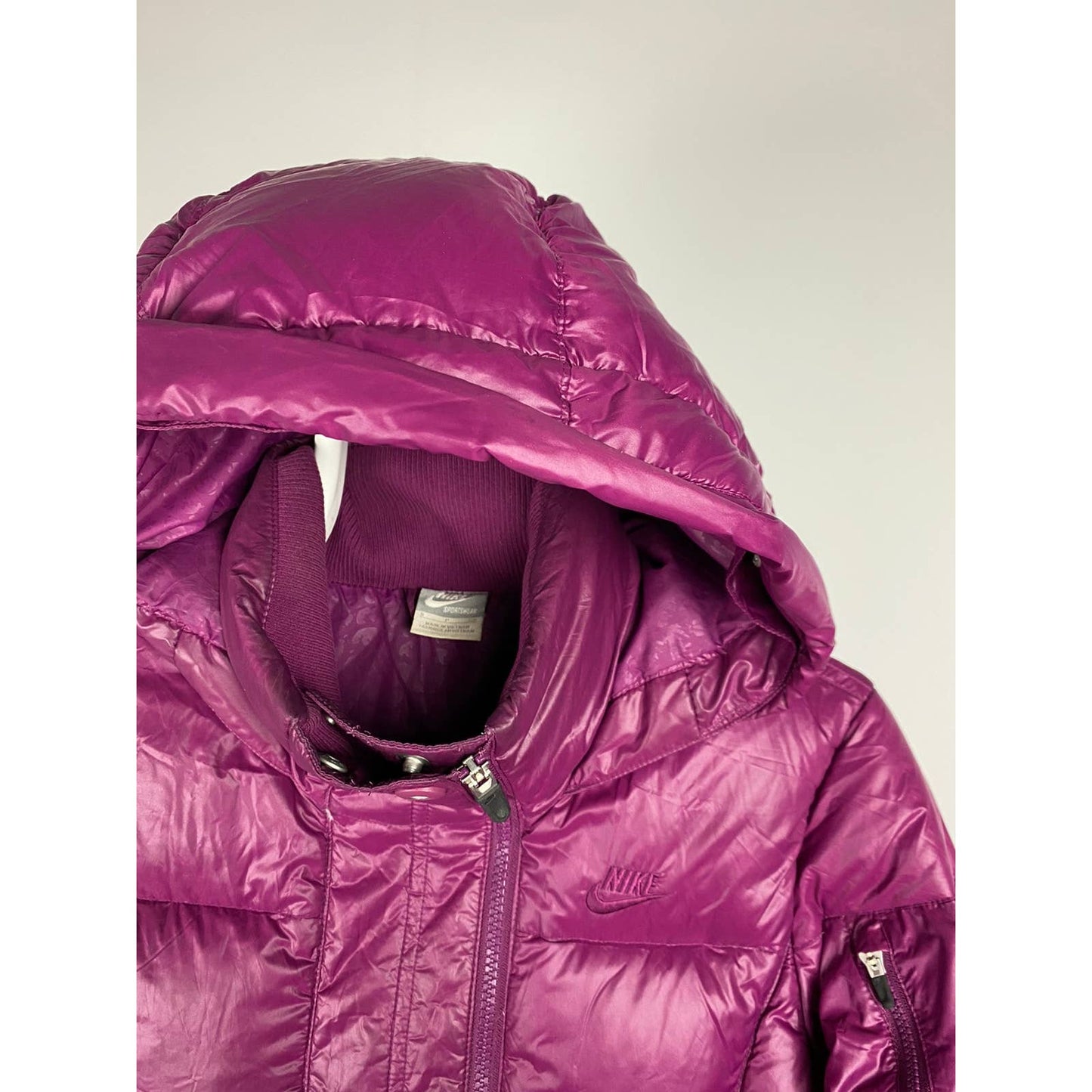 Nike vintage Pink / Purple puffer jacket small swoosh