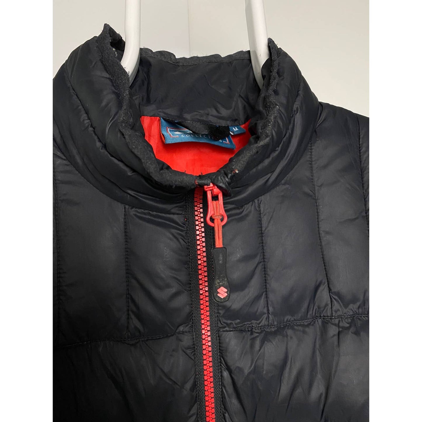 Suzuki vintage black puffer vest big logo Racing