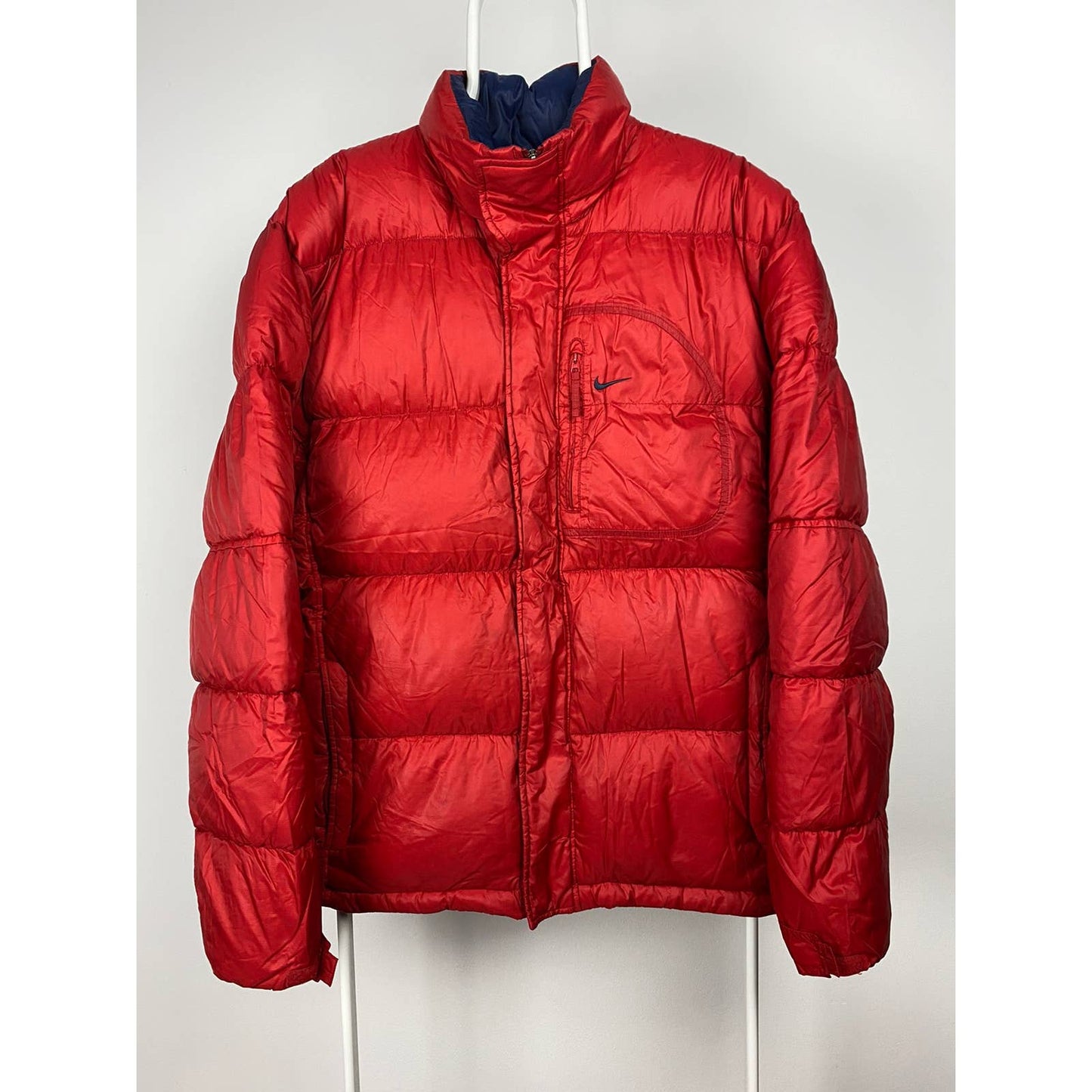 Nike vintage red puffer jacket small swoosh cargo