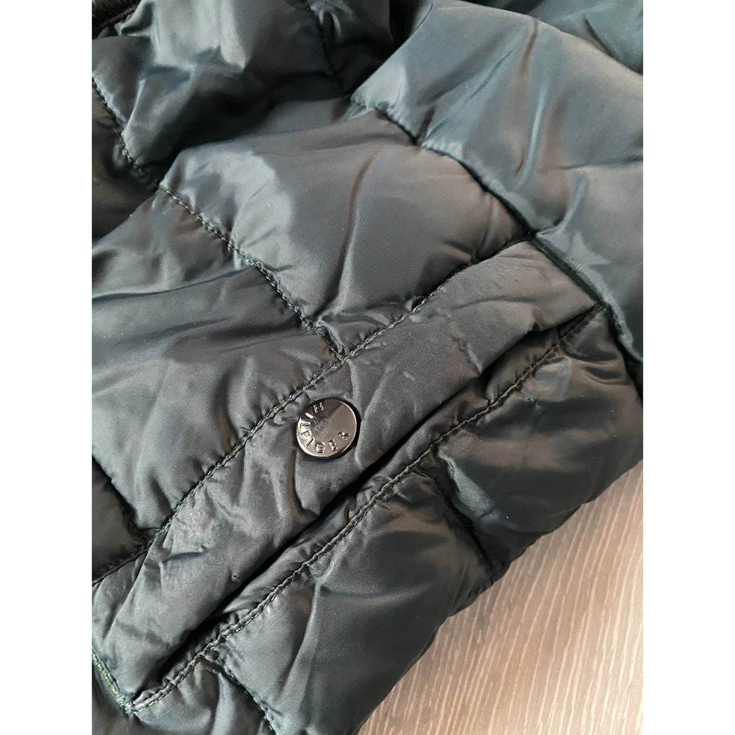 Tommy Hilfiger green puffer jacket small logo flag