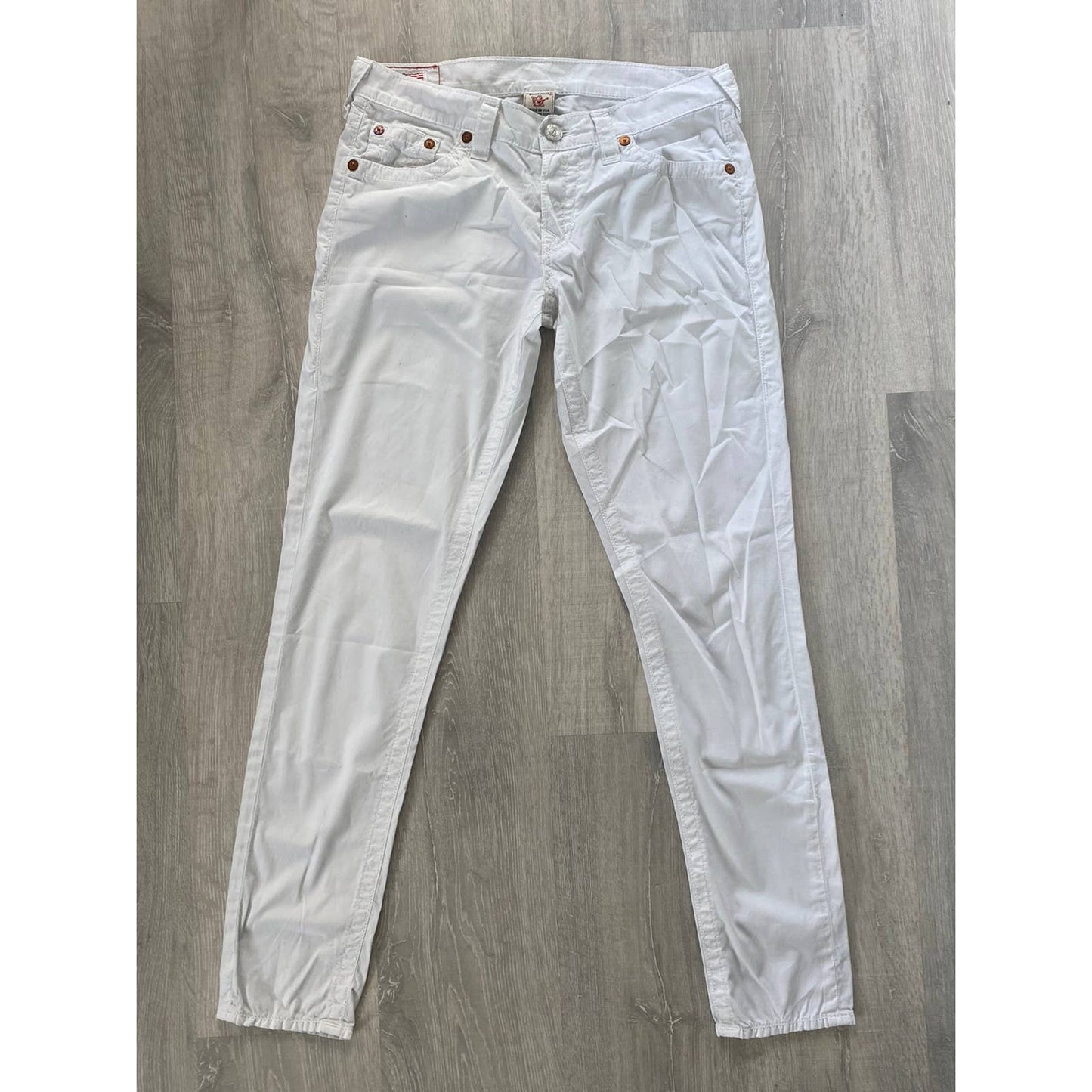 True Religion vintage white jeans denim pants Y2K