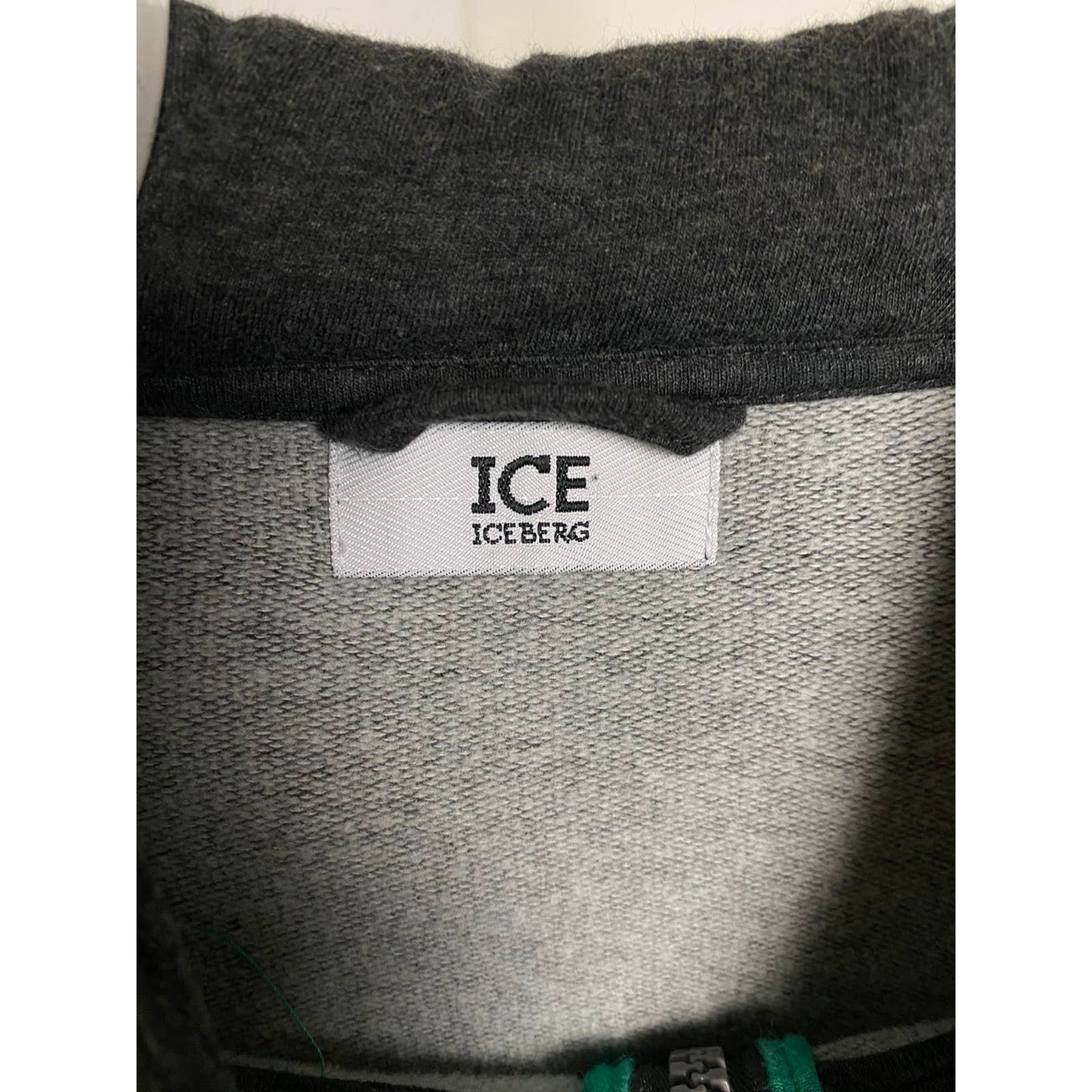 Iceberg vintage green zip hoodie small logo