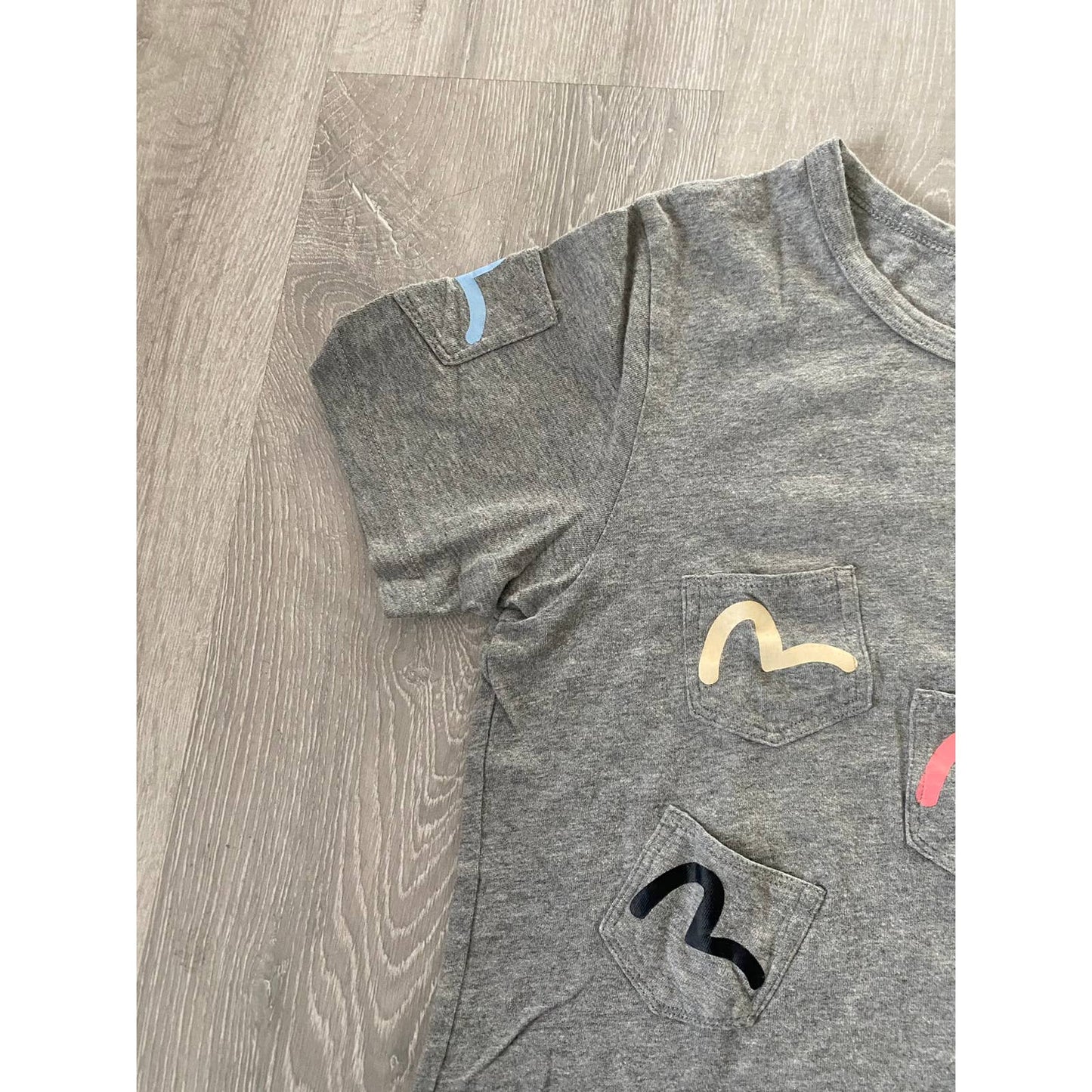 Evisu Donna multipocket T-shirt grey rare vintage