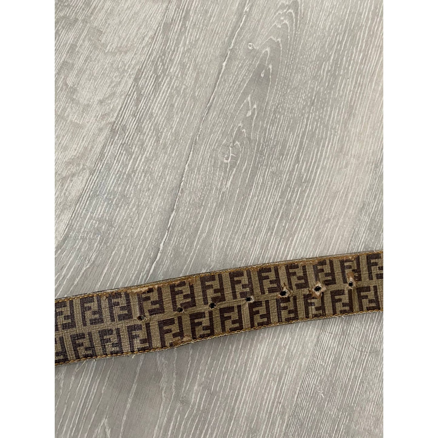 Fendi brown belt monogram vintage big buckle