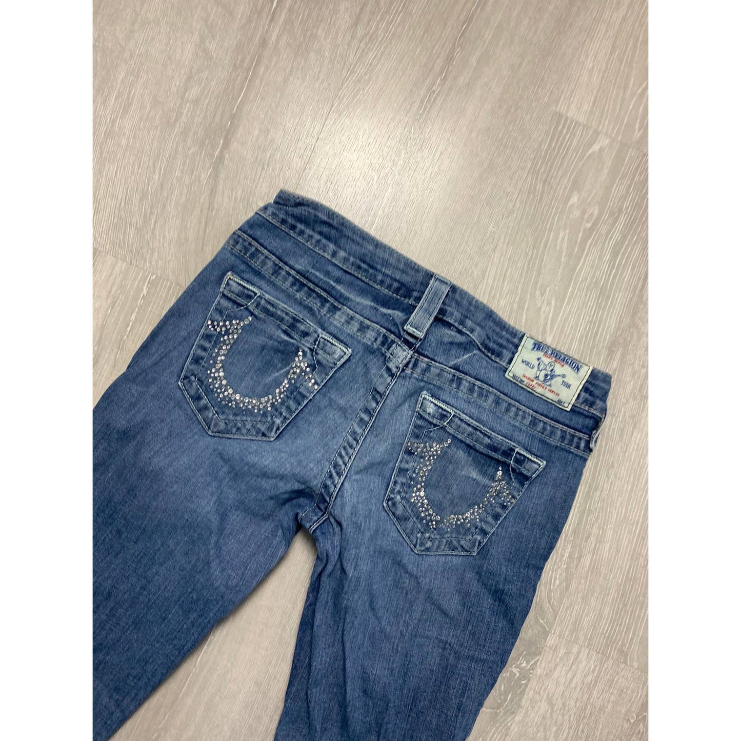 True Religion vintage blue jeans denim carpi pants
