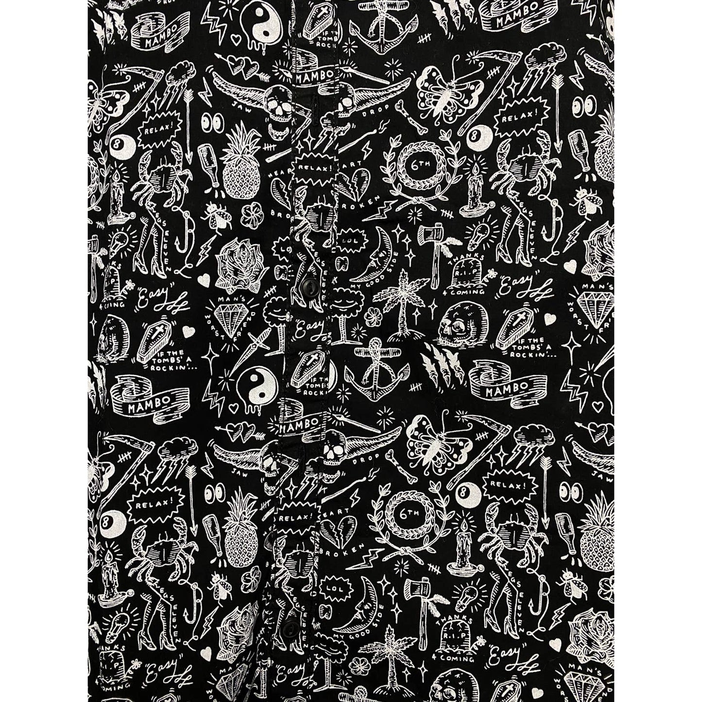 Mambo Vintage Loud Hawaiian Shirt black full print