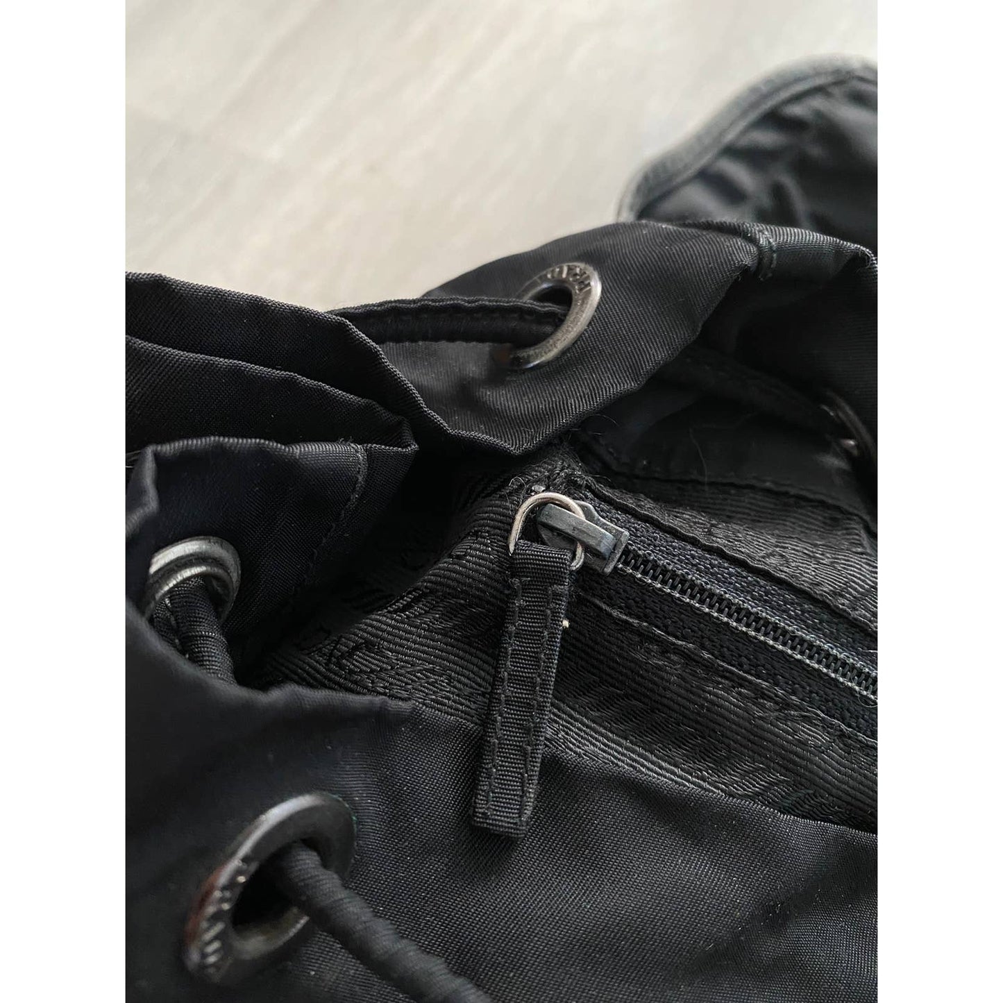 Vintage Prada Black Nylon Vela Backpack