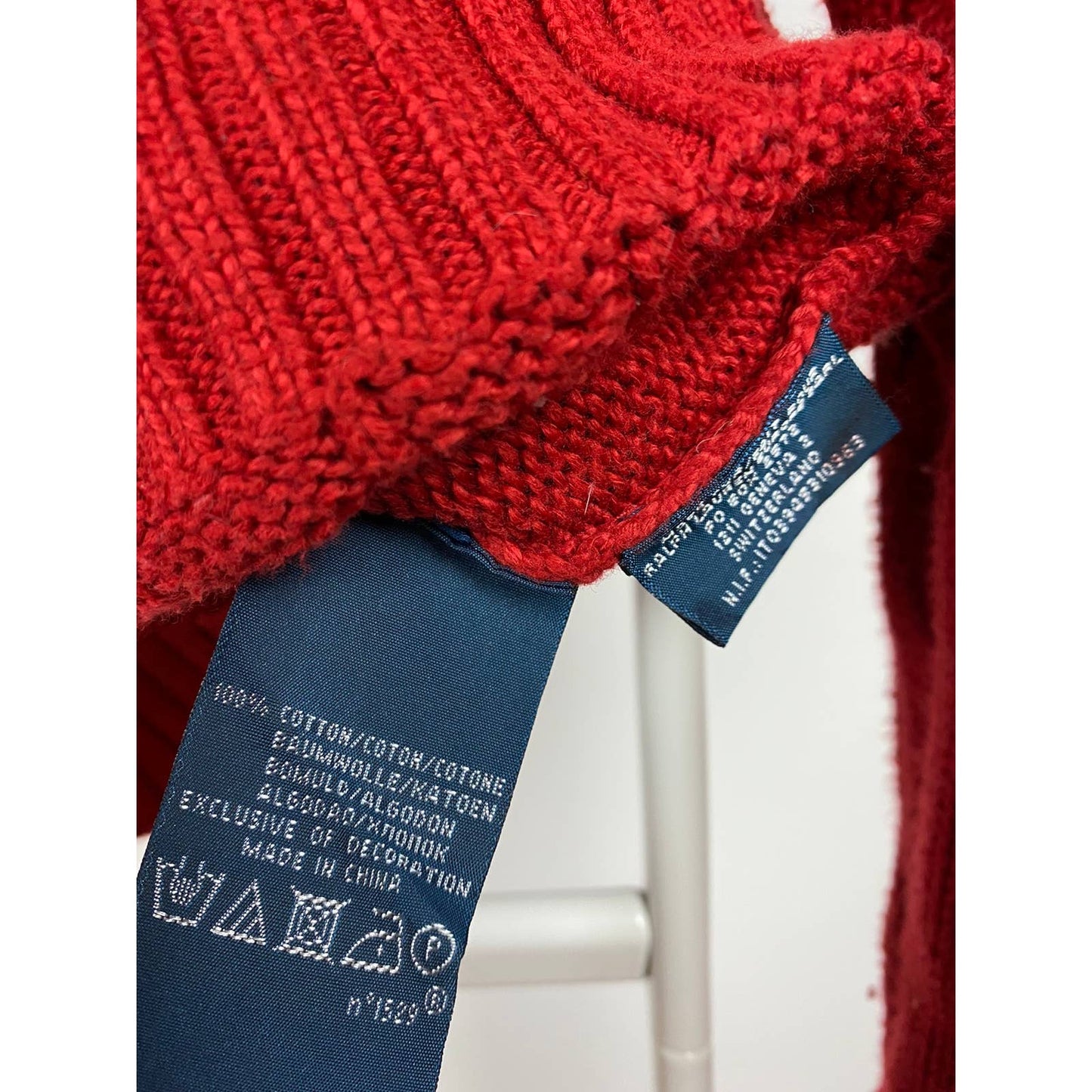 Polo Ralph Lauren vintage red cable knit sweater
