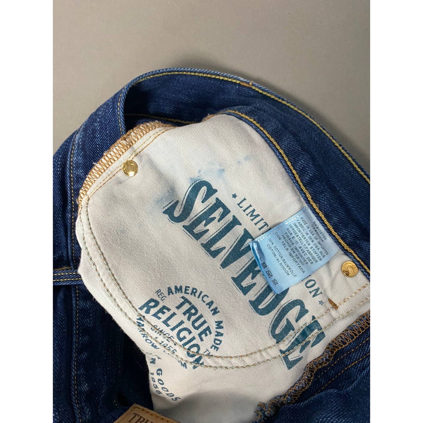 True Religion vintage selvedge jeans navy denim pants