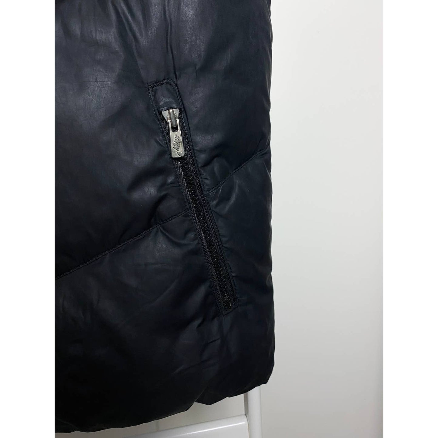Nike black puffer vest small swoosh vintage