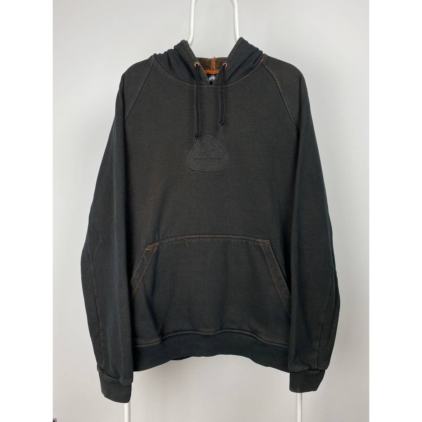Nike ACG vintage black hoodie big central logo black Orange