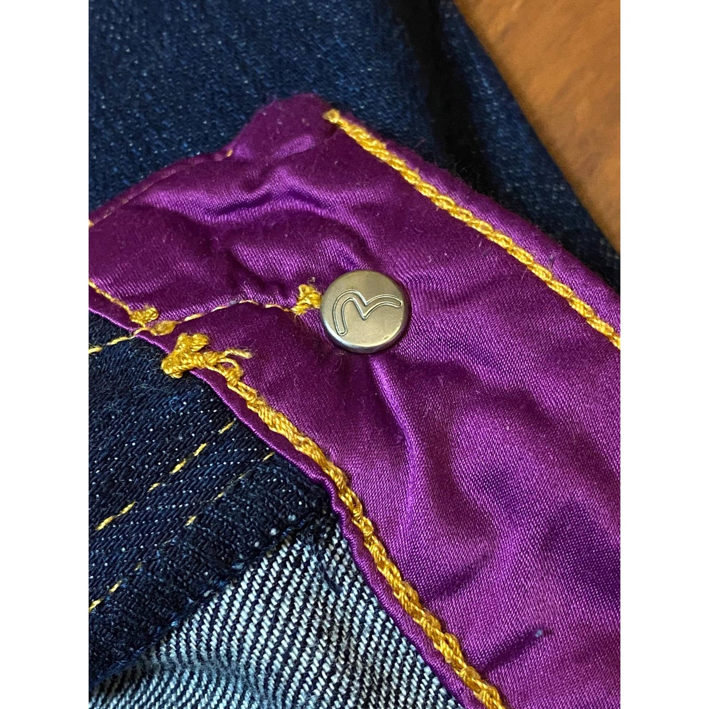 Evisu vintage navy jeans Evisu Genes seagull velour