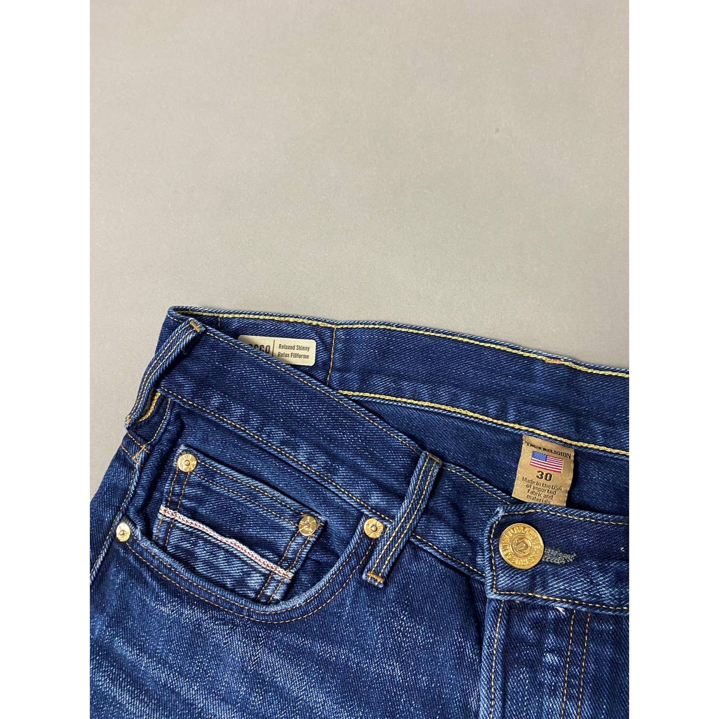 True Religion vintage selvedge jeans navy denim pants