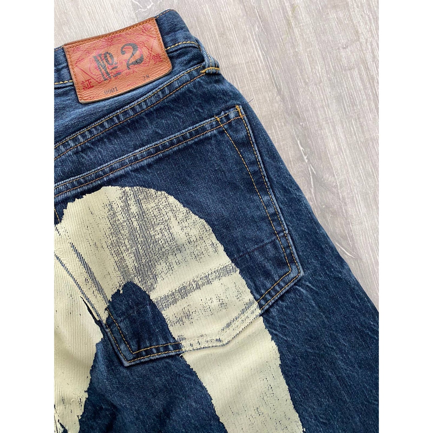 Evisu jeans daicock vintage selvedge navy white big logo