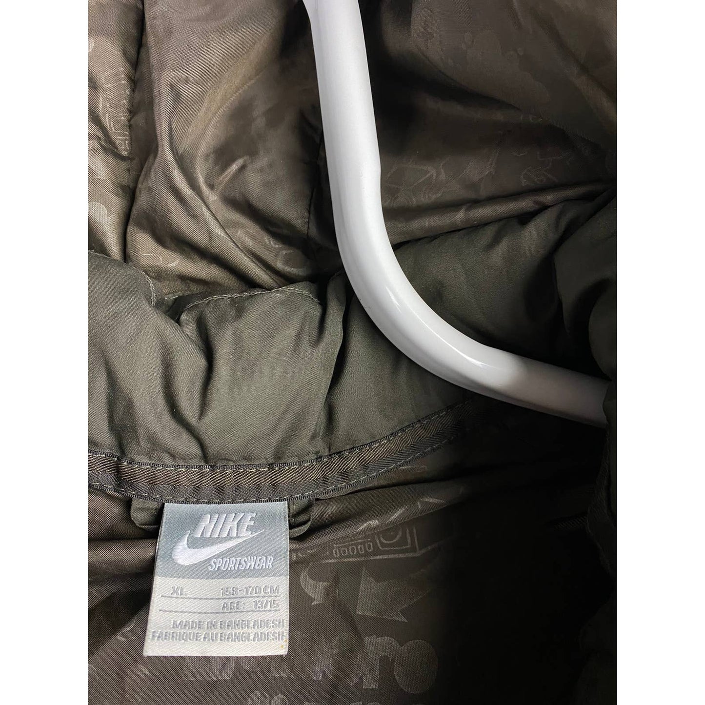 Nike vintage brown puffer jacket baby blue swoosh