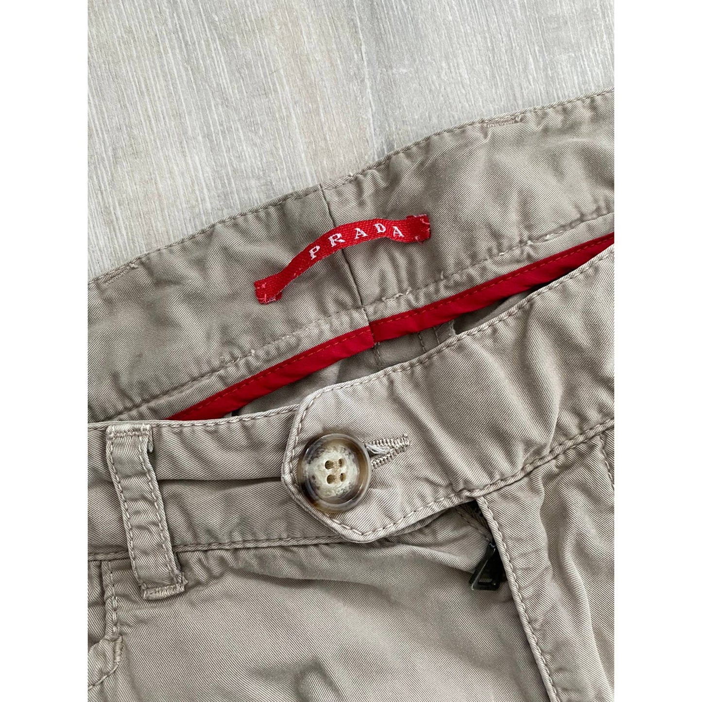 Prada vintage beige cargo technical casual pants