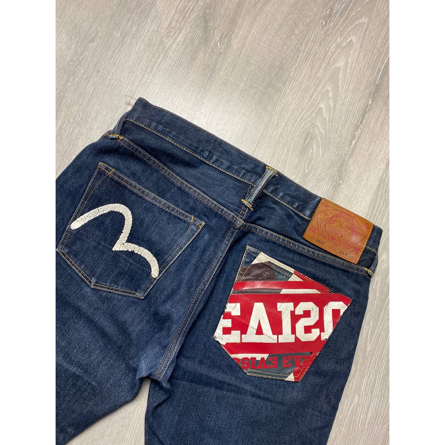 Evisu vintage jeans navy white seagulls big logo